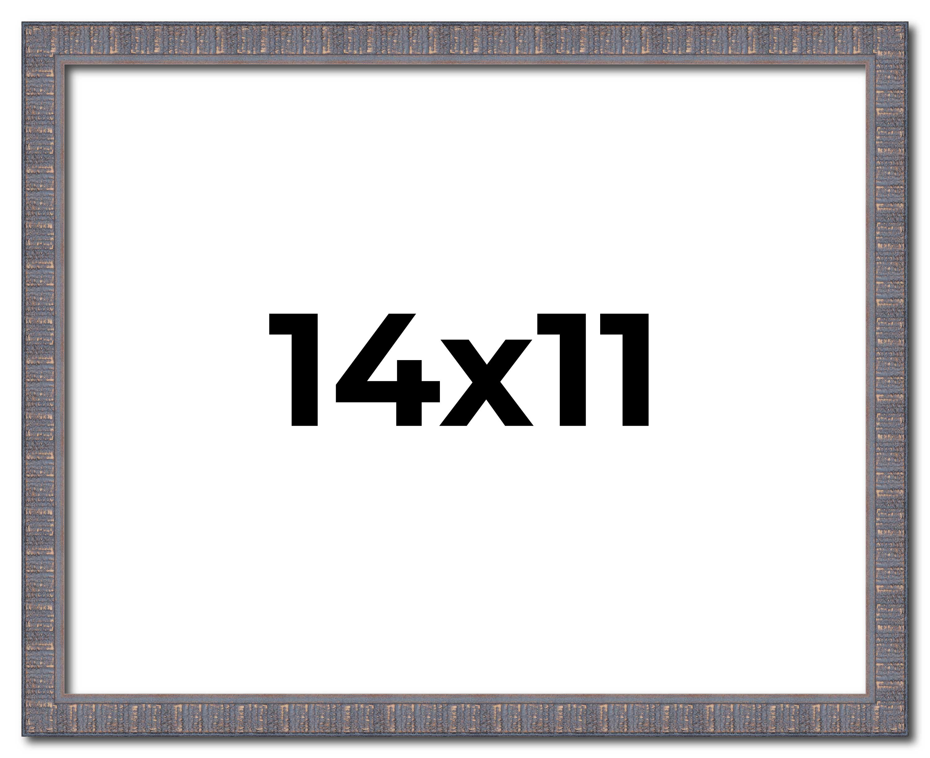 14x11 Frame Blue Kingsley Pewter Solid Wood Picture Frame Width 0.75 Inches |Int main product image