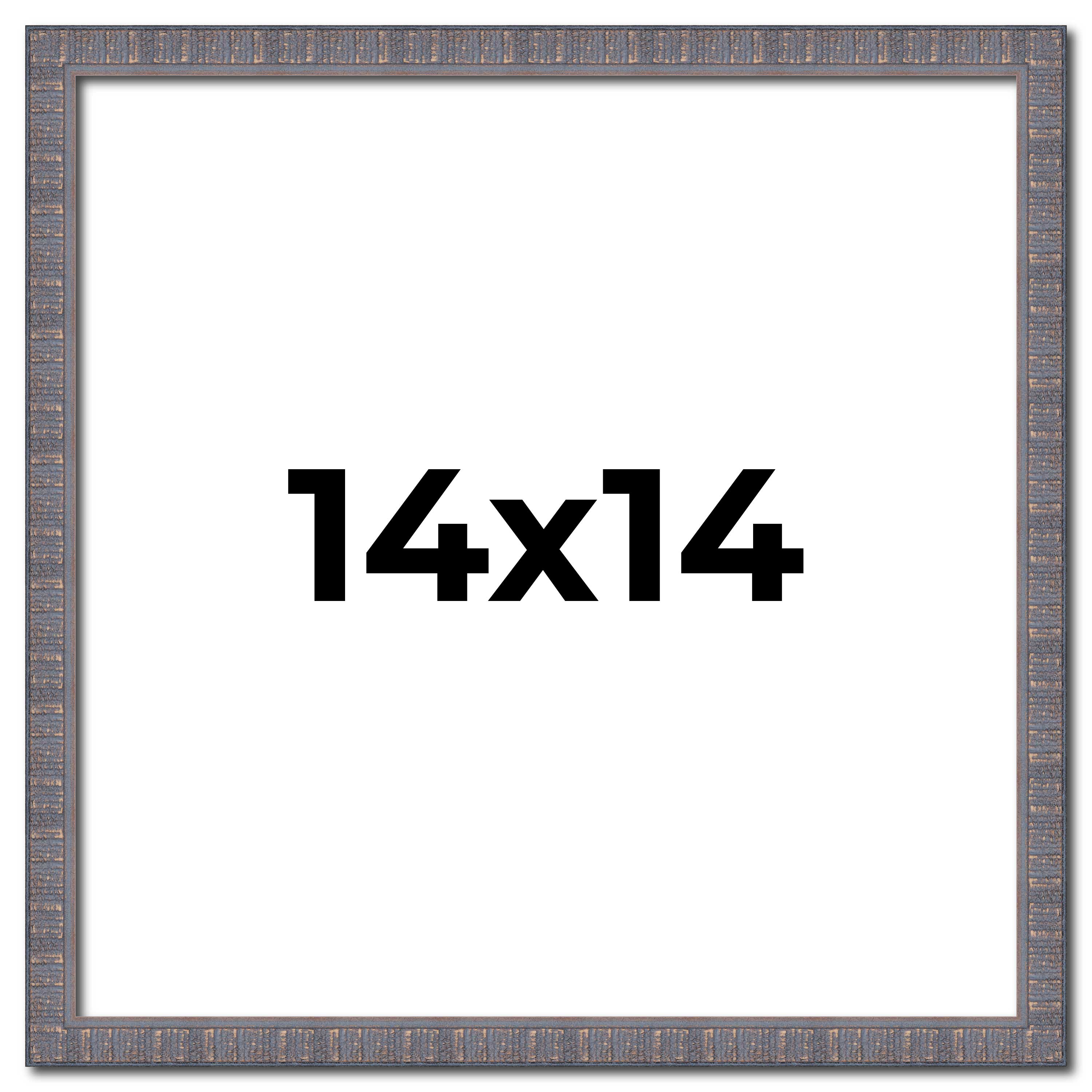 14x14 Frame Blue Kingsley Pewter Solid Wood Picture Frame Width 0.75 Inches |Int main product image