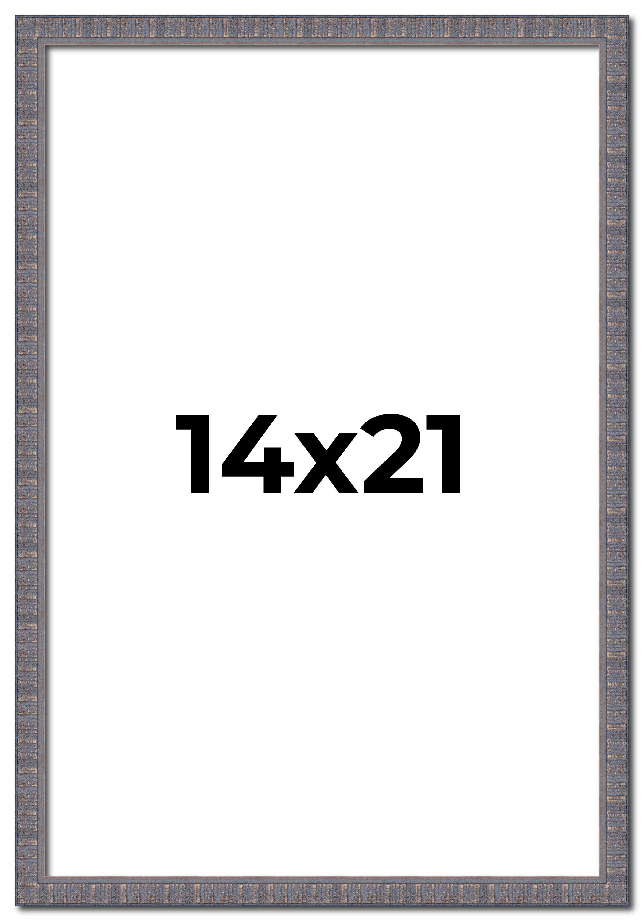 14×21 Frame Blue Kingsley Pewter Solid Wood Picture Frame Width 0.75 Inches |Int