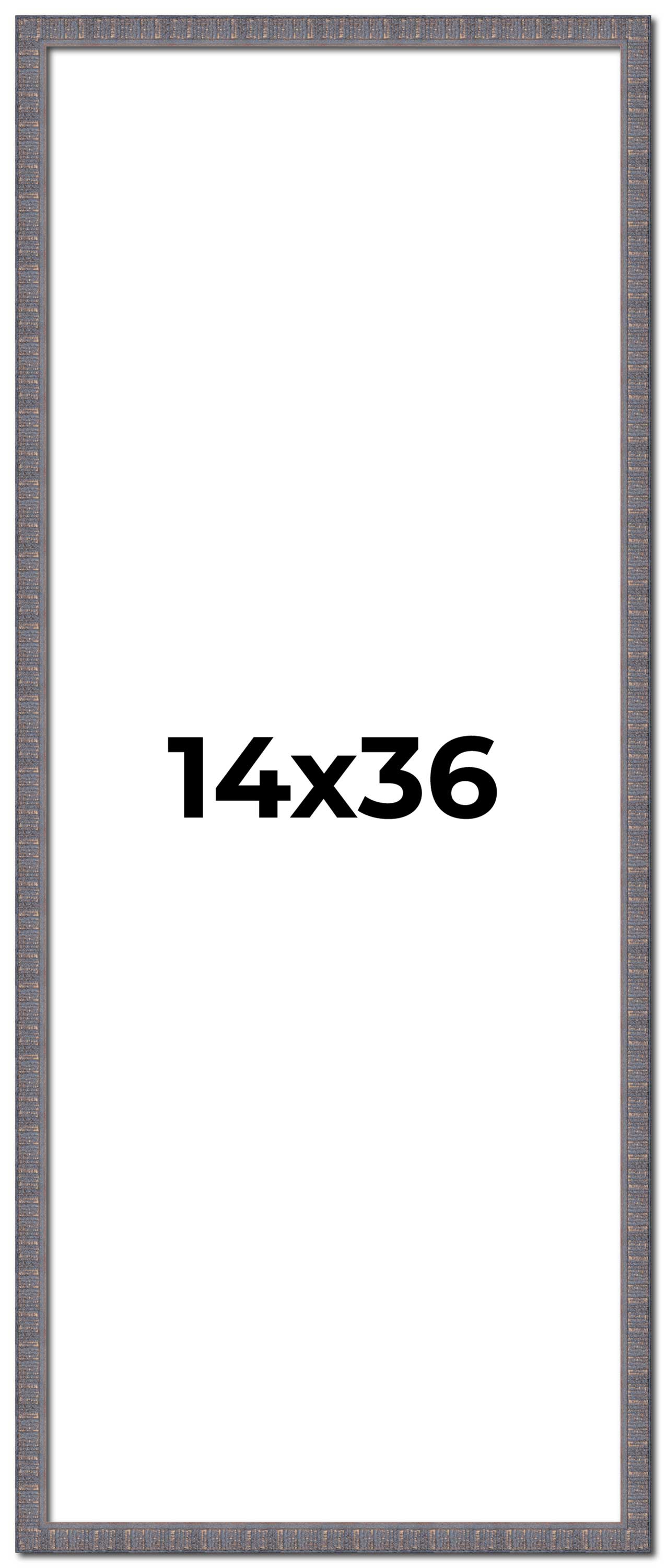 14x36 Frame Blue Kingsley Pewter Solid Wood Picture Frame Width 0.75 Inches |Int main product image
