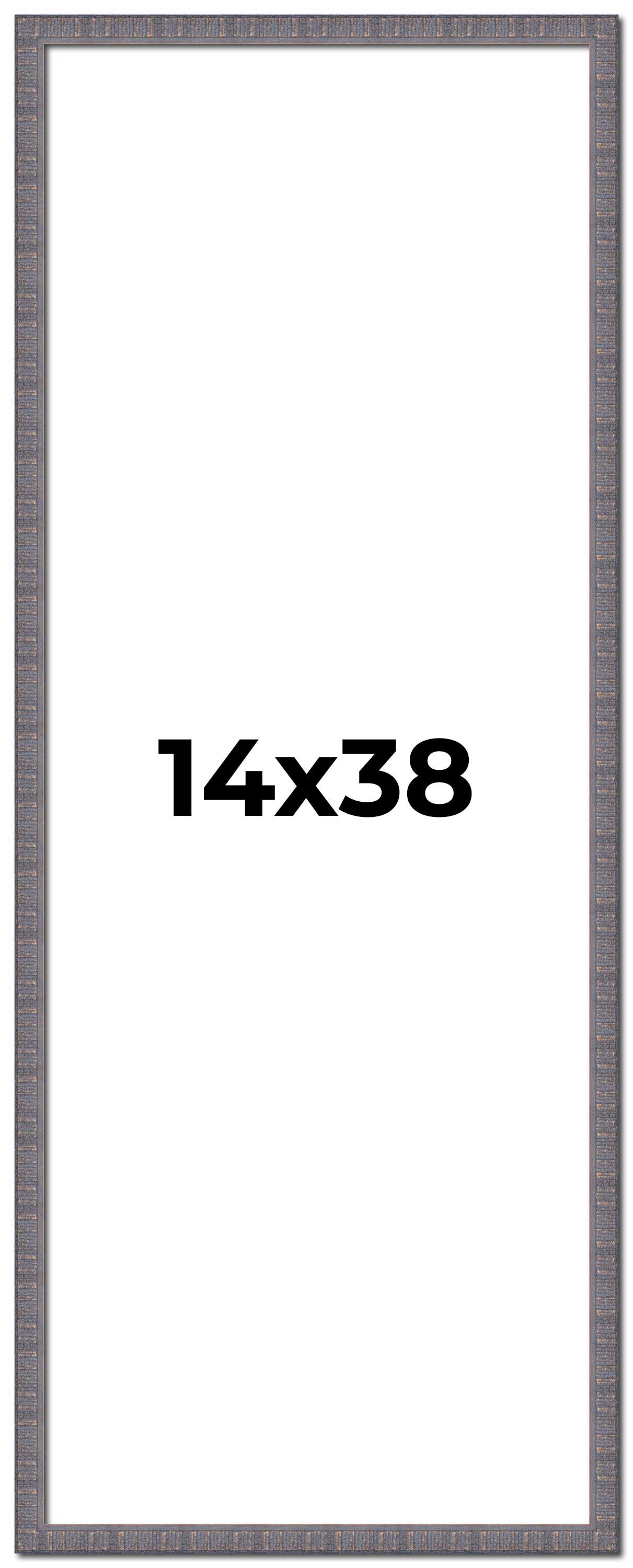 14x38 Frame Blue Kingsley Pewter Solid Wood Picture Frame Width 0.75 Inches |Int main product image