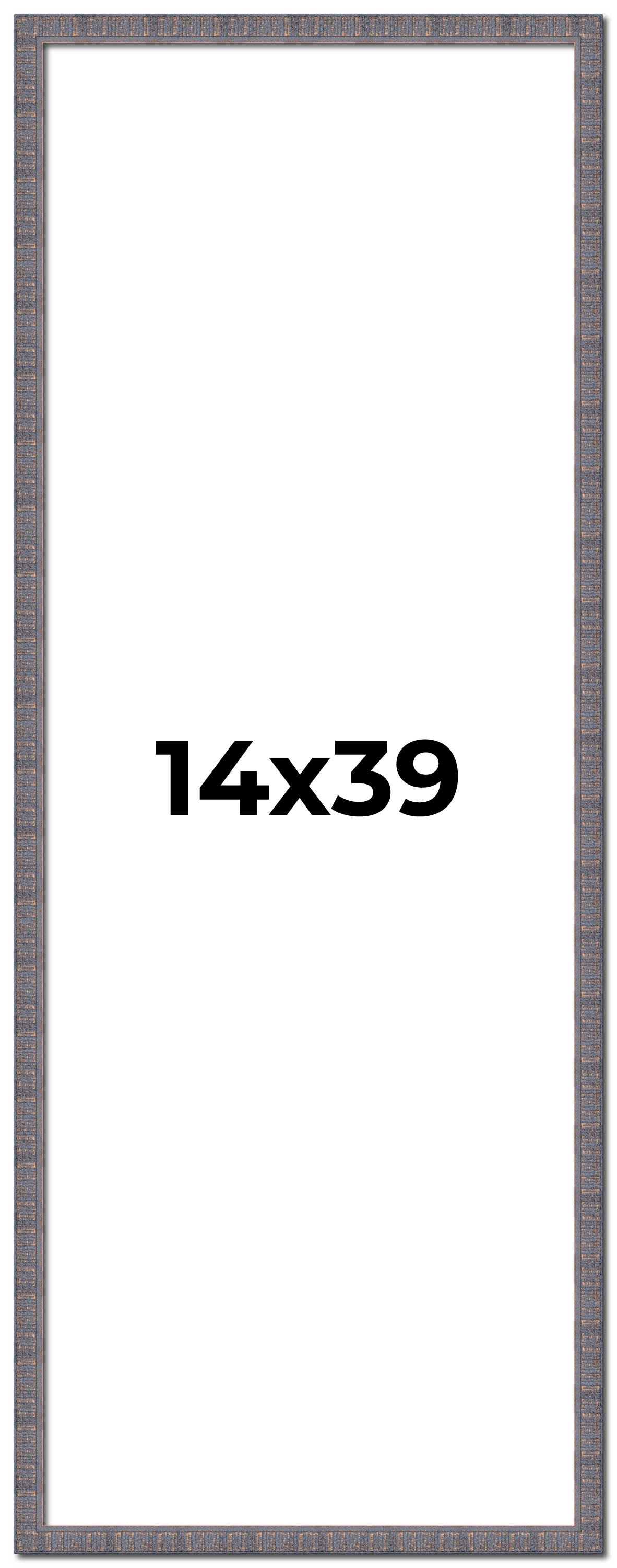 14x39 Frame Blue Kingsley Pewter Solid Wood Picture Frame Width 0.75 Inches |Int main product image