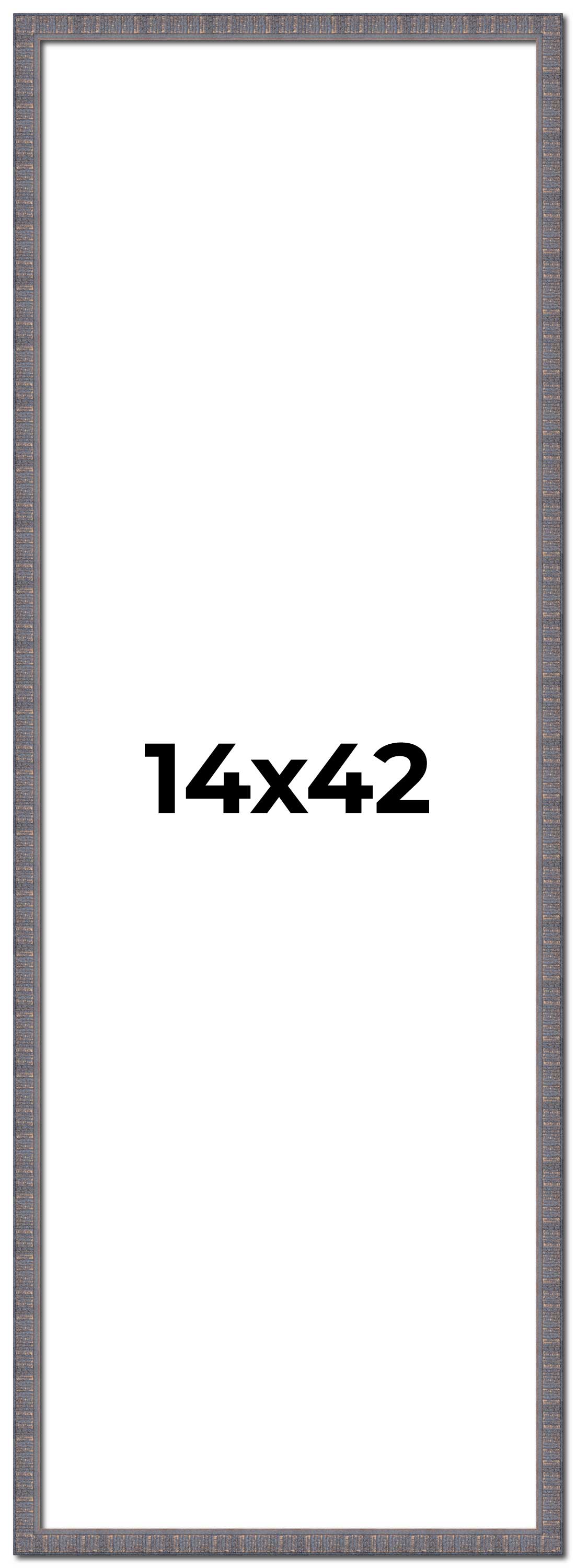 14x42 Frame Blue Kingsley Pewter Solid Wood Picture Frame Width 0.75 Inches |Int main product image