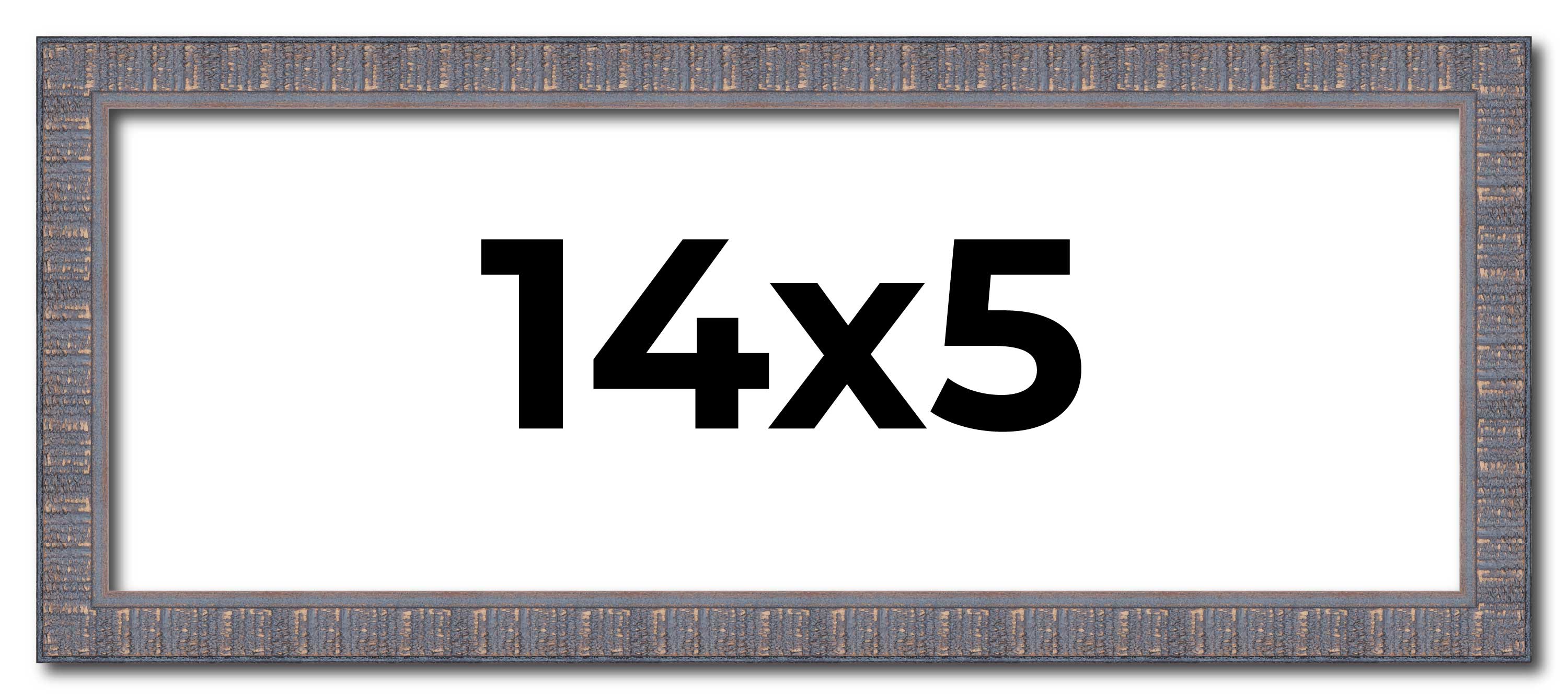 14×5 IN Frame Blue Kingsley Pewter Solid Wood Picture Frame Width 0.75 Inches |I