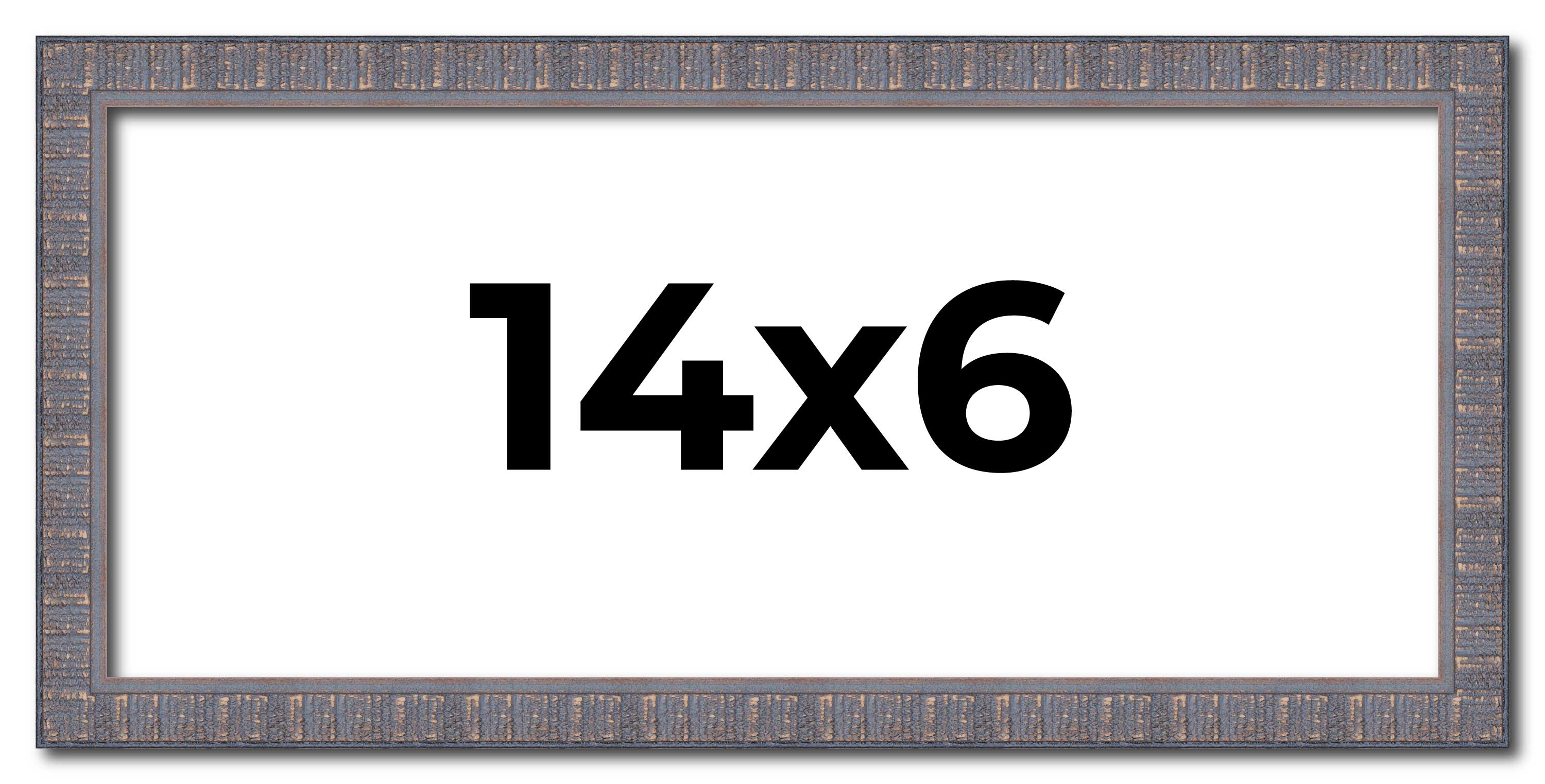 14x6 Frame Blue Kingsley Pewter Solid Wood Picture Frame Width 0.75 Inches |Inte main product image