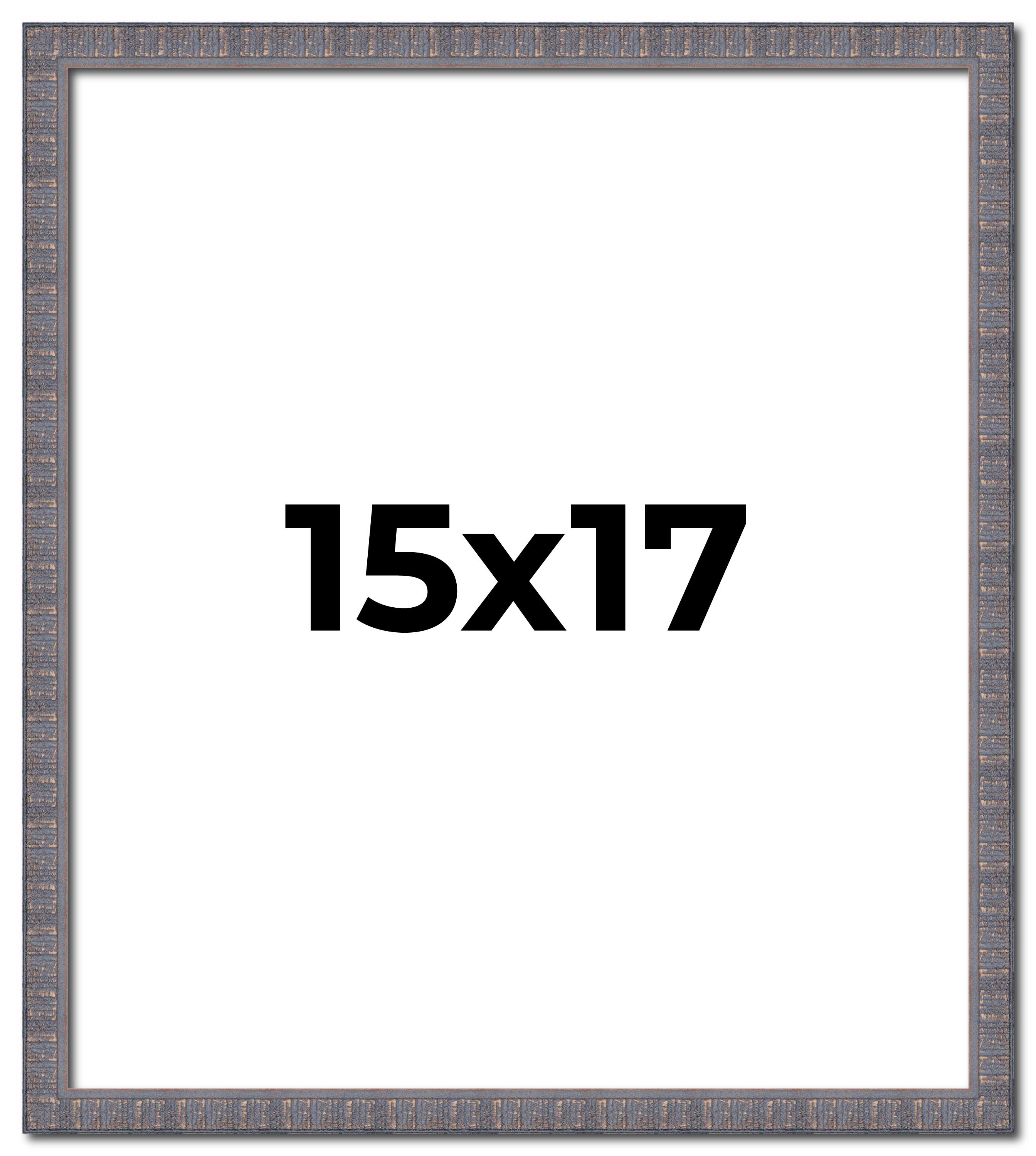 15x17 Frame Blue Kingsley Pewter Solid Wood Picture Frame Width 0.75 Inches |Int main product image