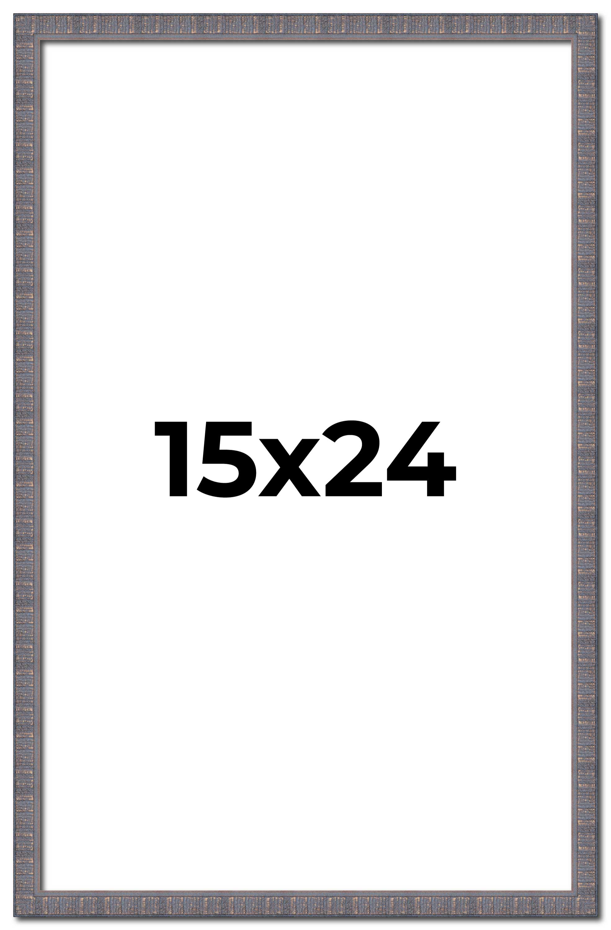 15x24 Frame Blue Kingsley Pewter Solid Wood Picture Frame Width 0.75 Inches |Int main product image