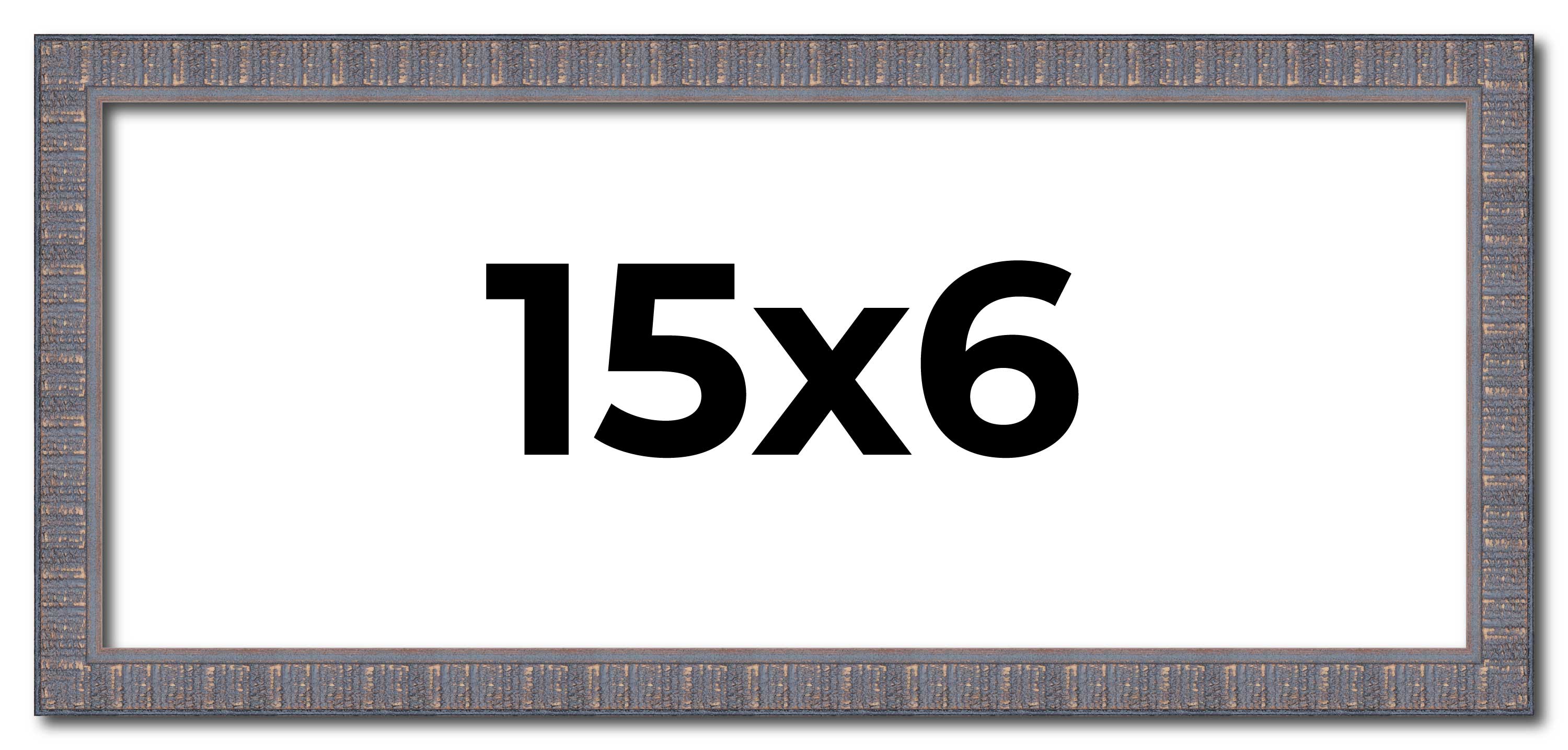 15x6 Frame Blue Kingsley Pewter Solid Wood Picture Frame Width 0.75 Inches |Inte main product image