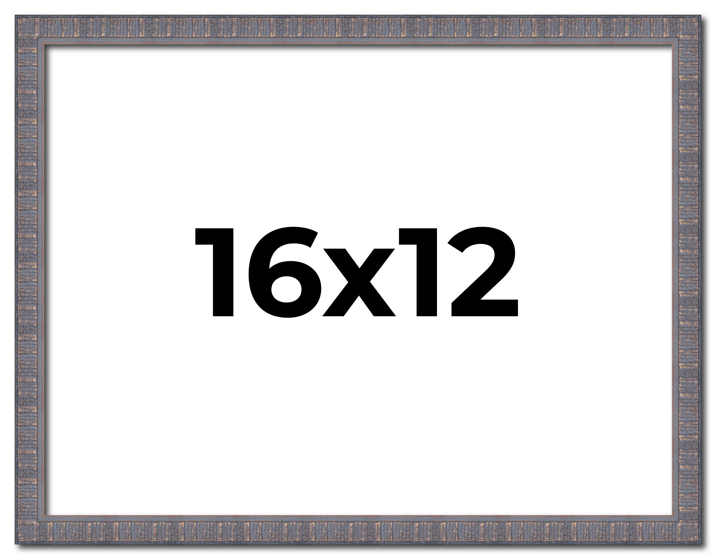 16x12 Frame Blue Kingsley Pewter Solid Wood Picture Frame Width 0.75 Inches |Int main product image