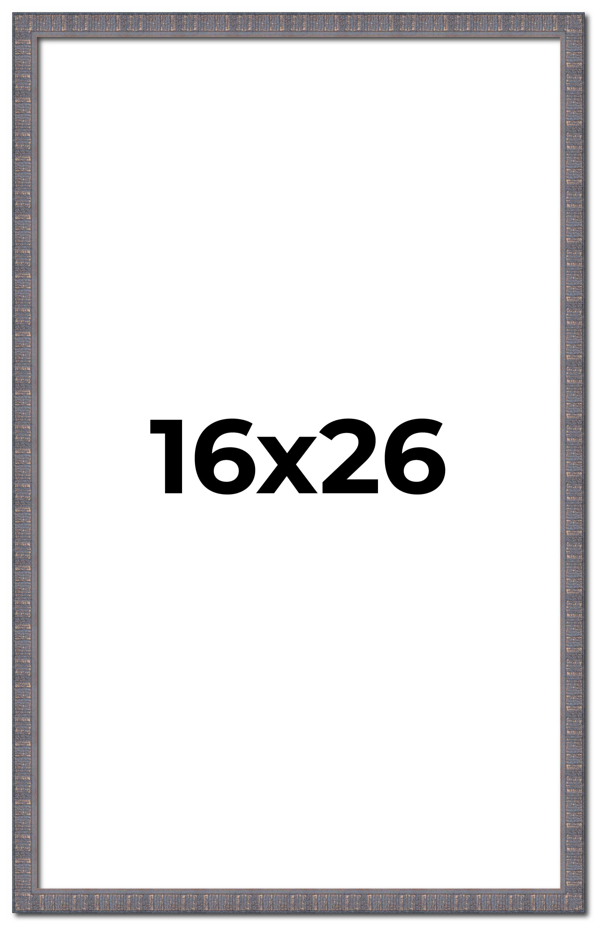 16×26 Frame Blue Kingsley Pewter Solid Wood Picture Frame Width 0.75 Inches |Int