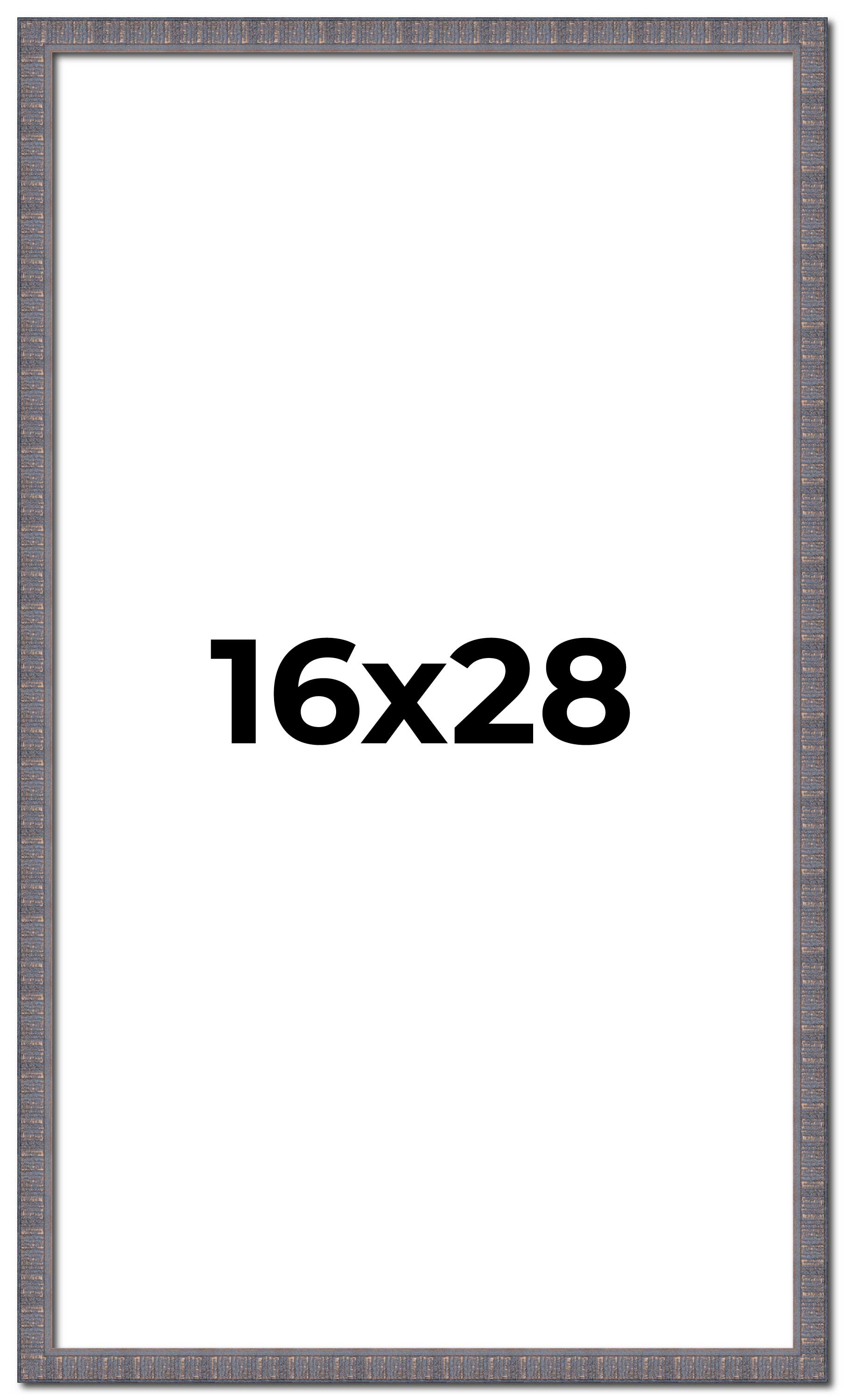 16x28 Frame Blue Kingsley Pewter Solid Wood Picture Frame Width 0.75 Inches |Int main product image