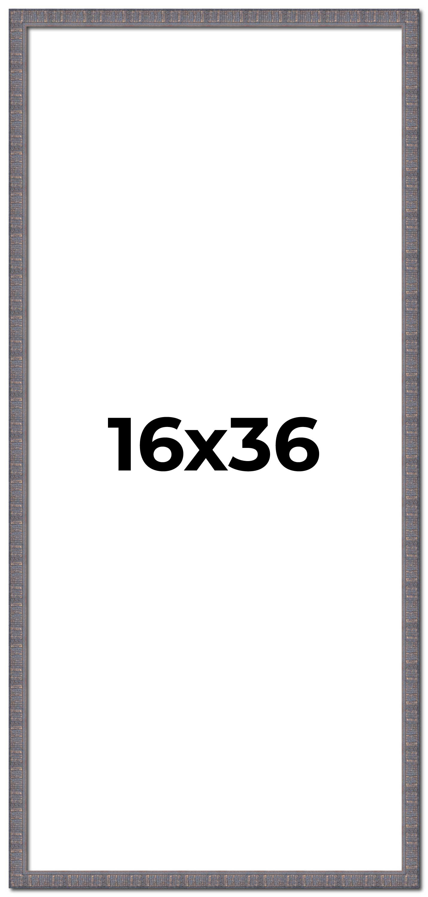 16x36 Frame Blue Kingsley Pewter Solid Wood Picture Frame Width 0.75 Inches |Int main product image