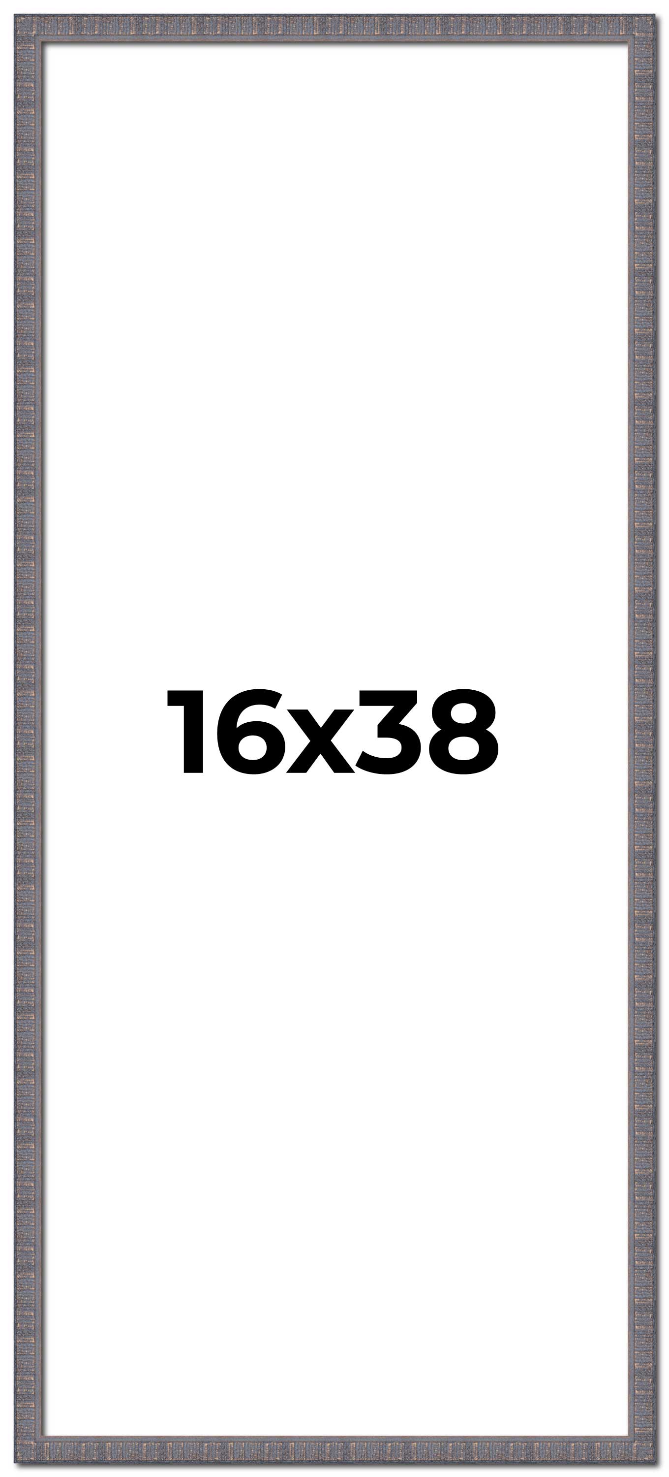 16x38 Frame Blue Kingsley Pewter Solid Wood Picture Frame Width 0.75 Inches |Int main product image