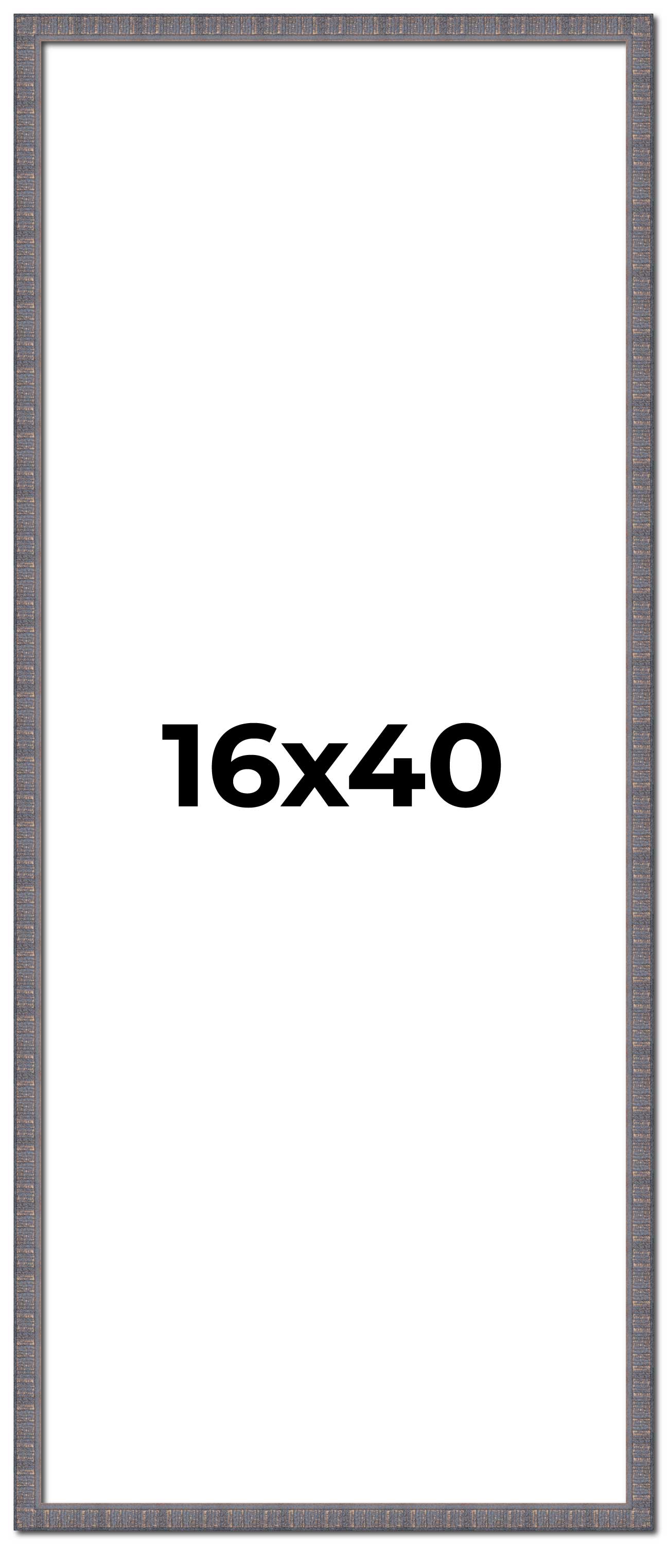 16x40 Frame Blue Kingsley Pewter Solid Wood Picture Frame Width 0.75 Inches |Int main product image