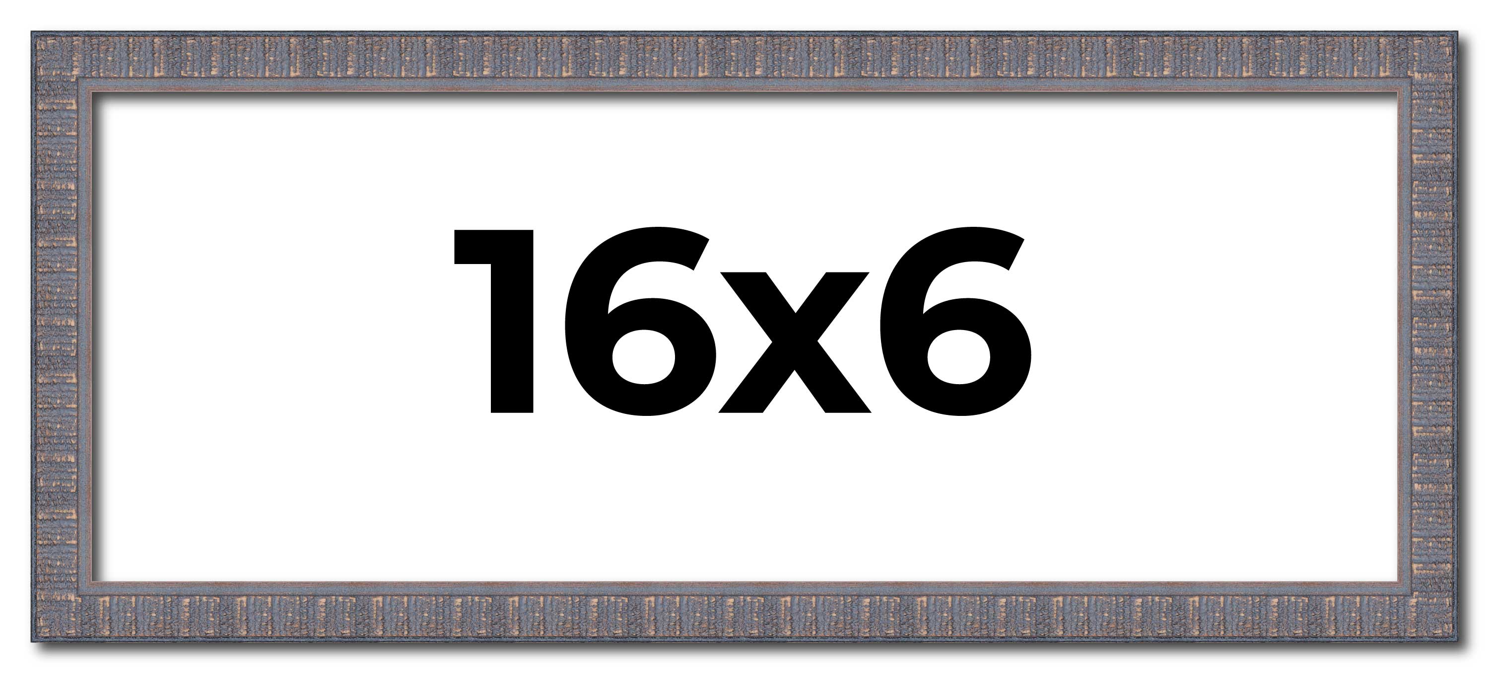 16×6 Frame Blue Kingsley Pewter Solid Wood Picture Frame Width 0.75 Inches |Inte