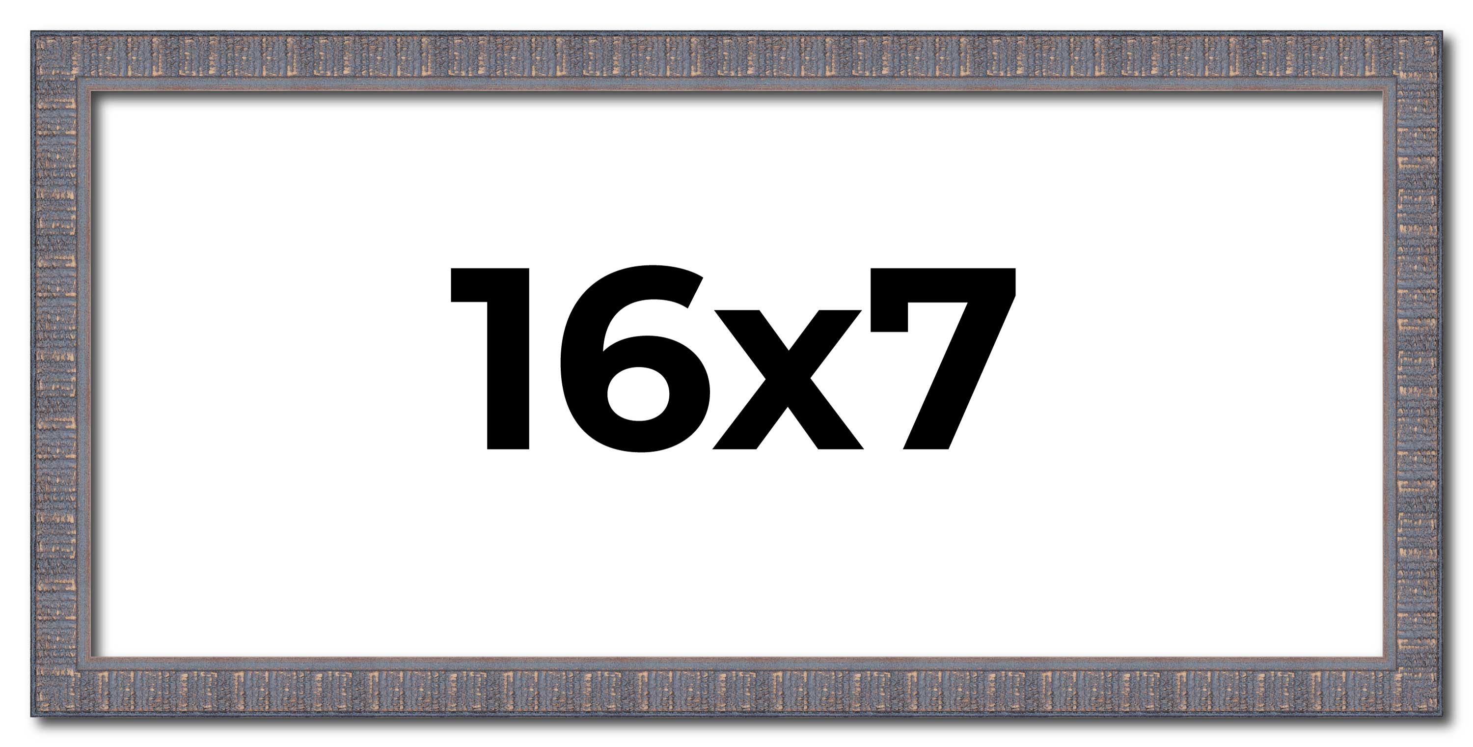 16×7 Frame Blue Kingsley Pewter Solid Wood Picture Frame Width 0.75 Inches |Inte