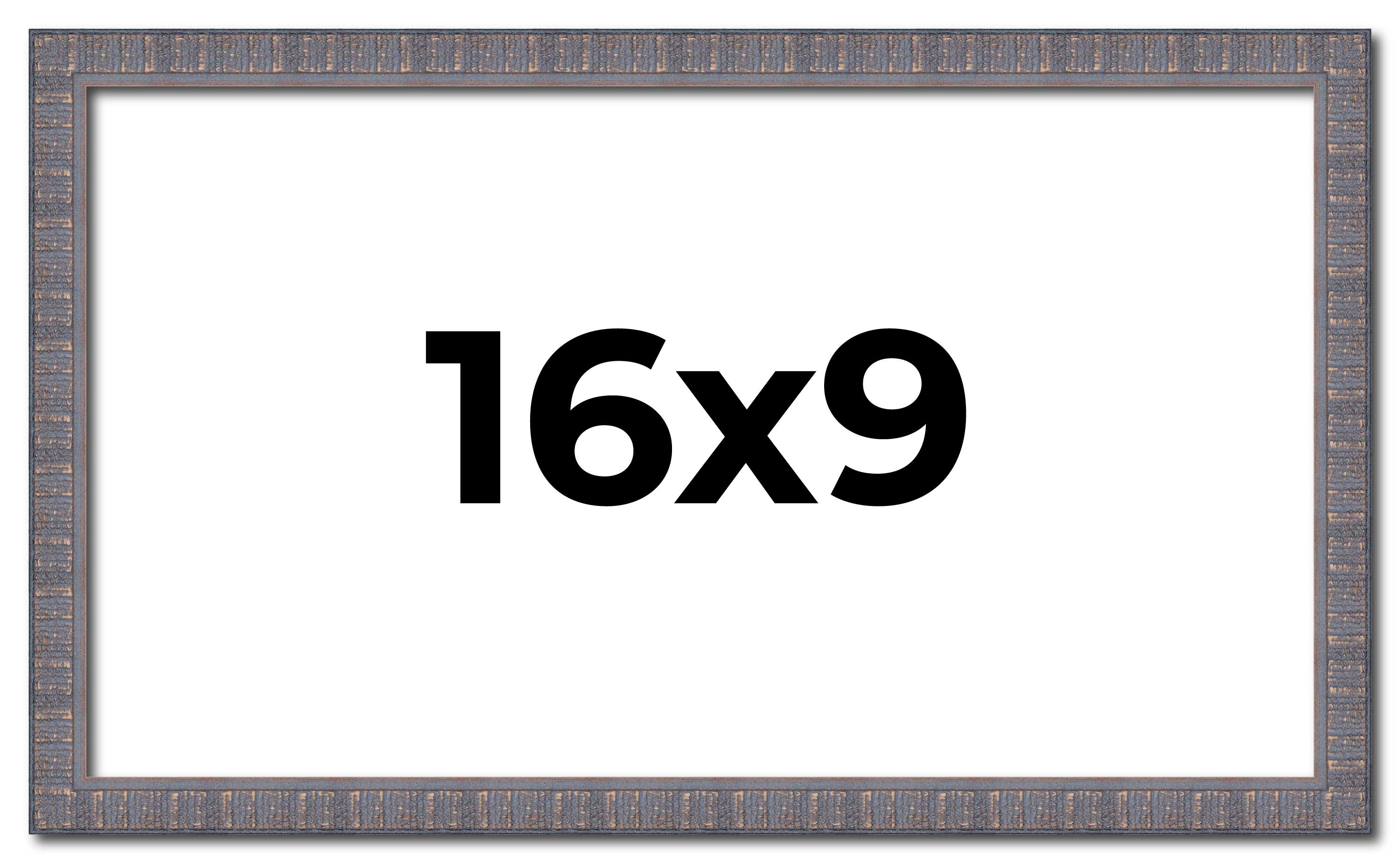 16×9 Frame Blue Kingsley Pewter Solid Wood Picture Frame Width 0.75 Inches |Inte