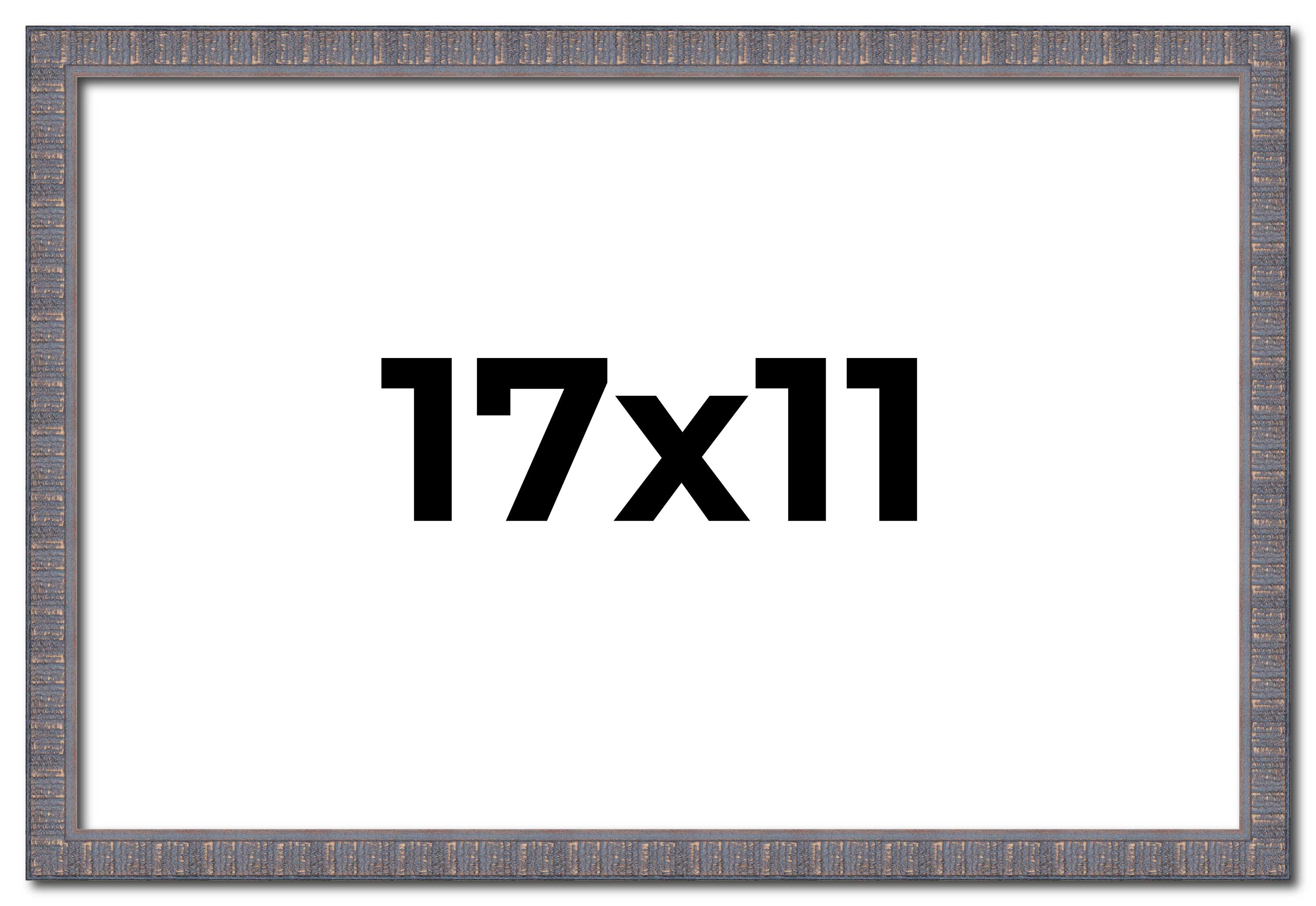 17×11 Frame Blue Kingsley Pewter Solid Wood Picture Frame Width 0.75 Inches |Int