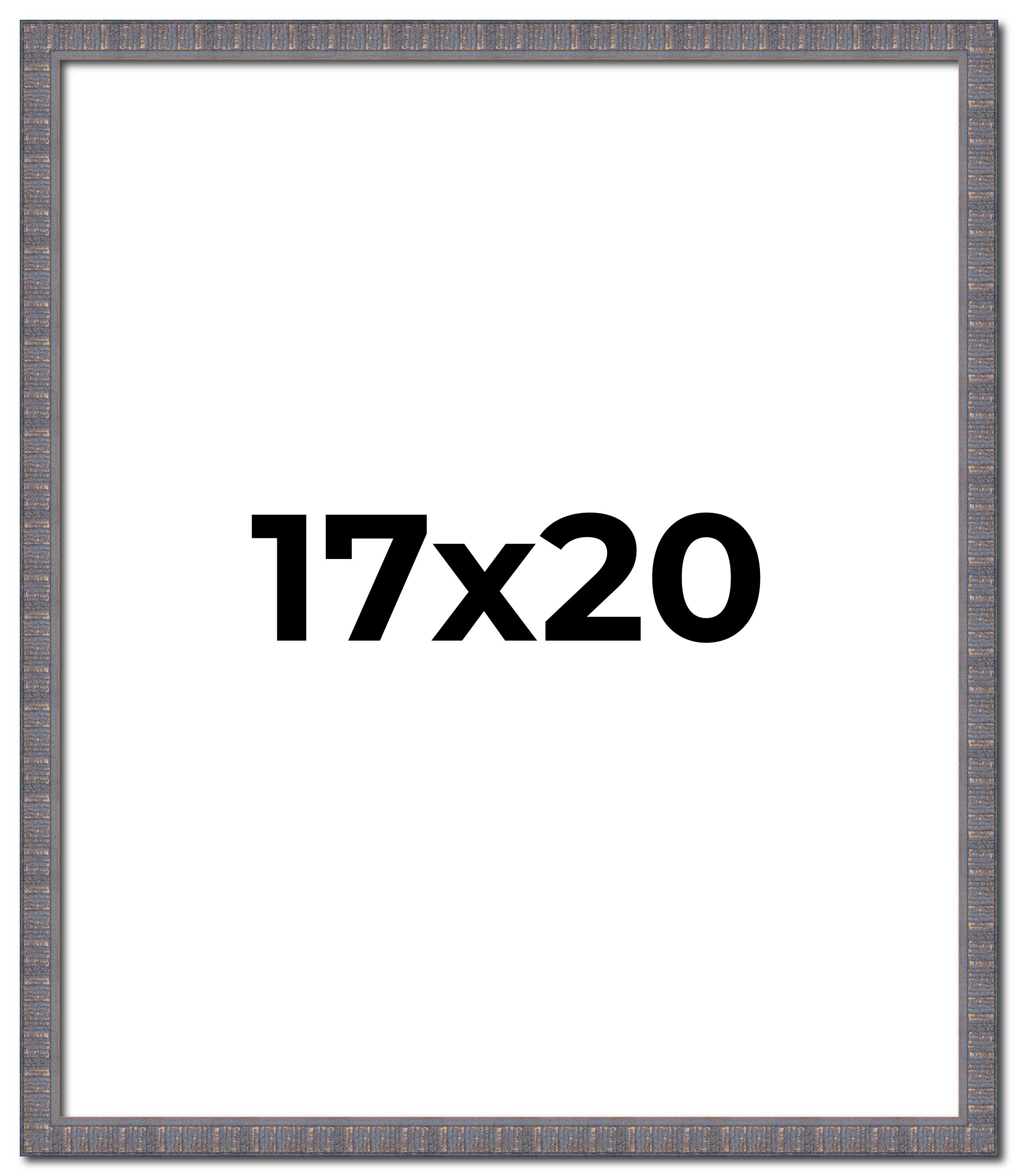 17x20 Frame Blue Kingsley Pewter Solid Wood Picture Frame Width 0.75 Inches |Int main product image