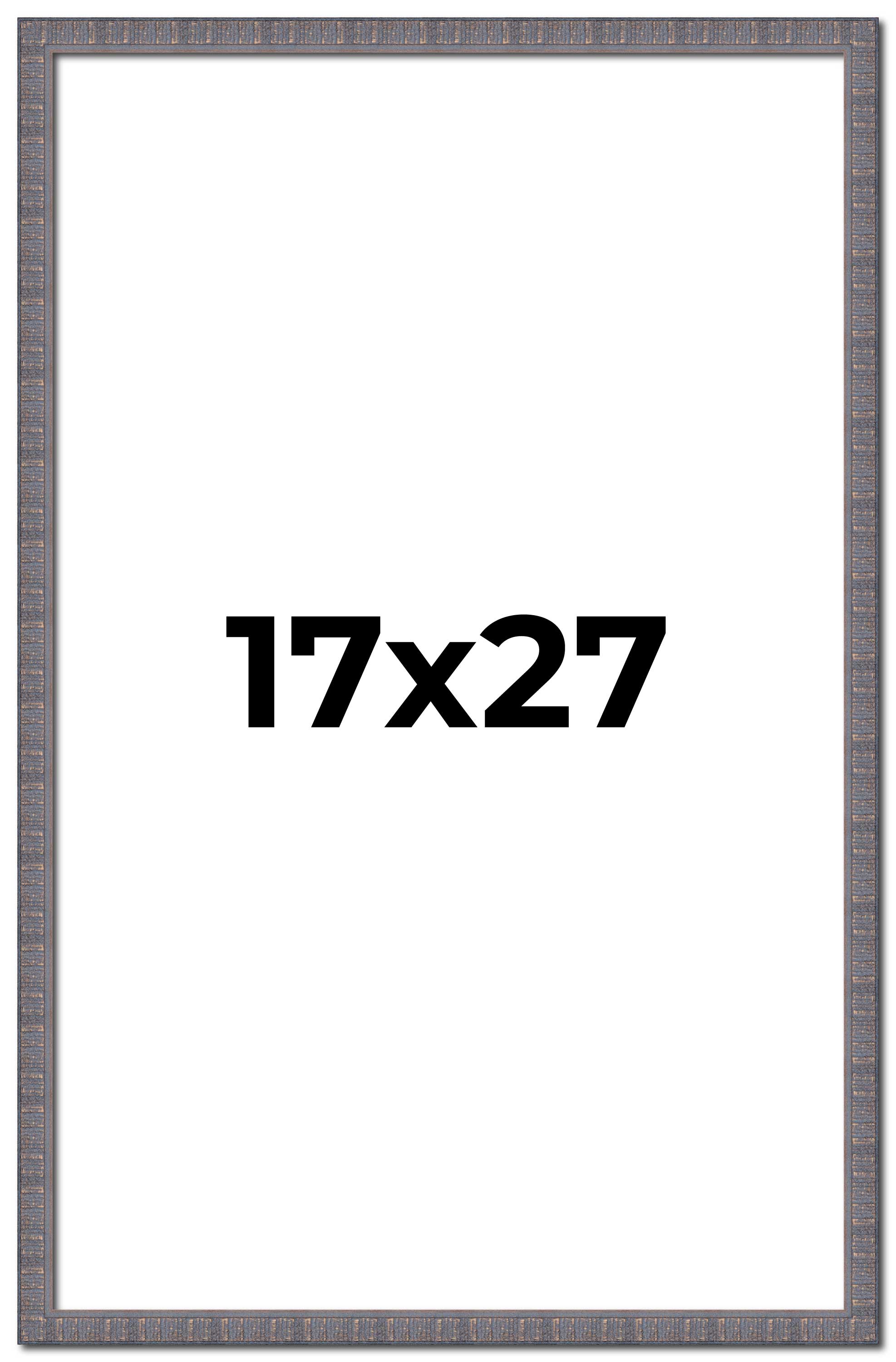 17x27 Frame Blue Kingsley Pewter Solid Wood Picture Frame Width 0.75 Inches |Int main product image