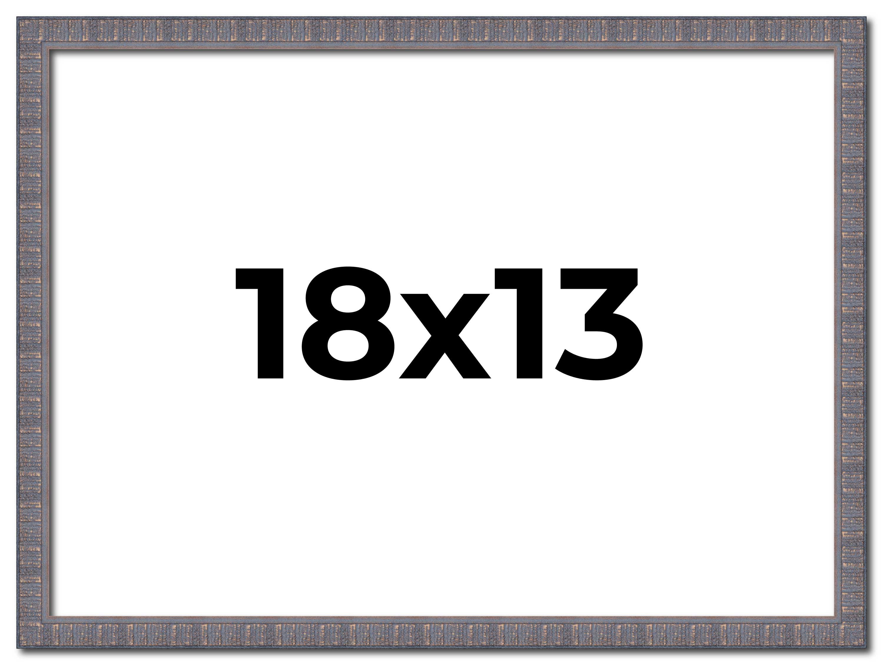 18x13 Frame Blue Kingsley Pewter Solid Wood Picture Frame Width 0.75 Inches |Int main product image