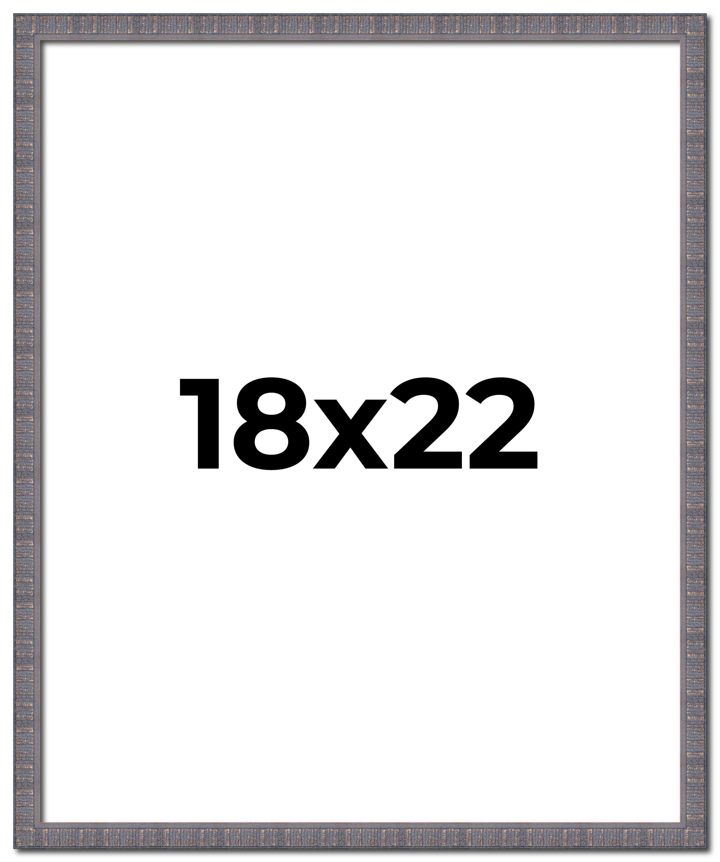 18x22 Frame Blue Kingsley Pewter Solid Wood Picture Frame Width 0.75 Inches |Int main product image