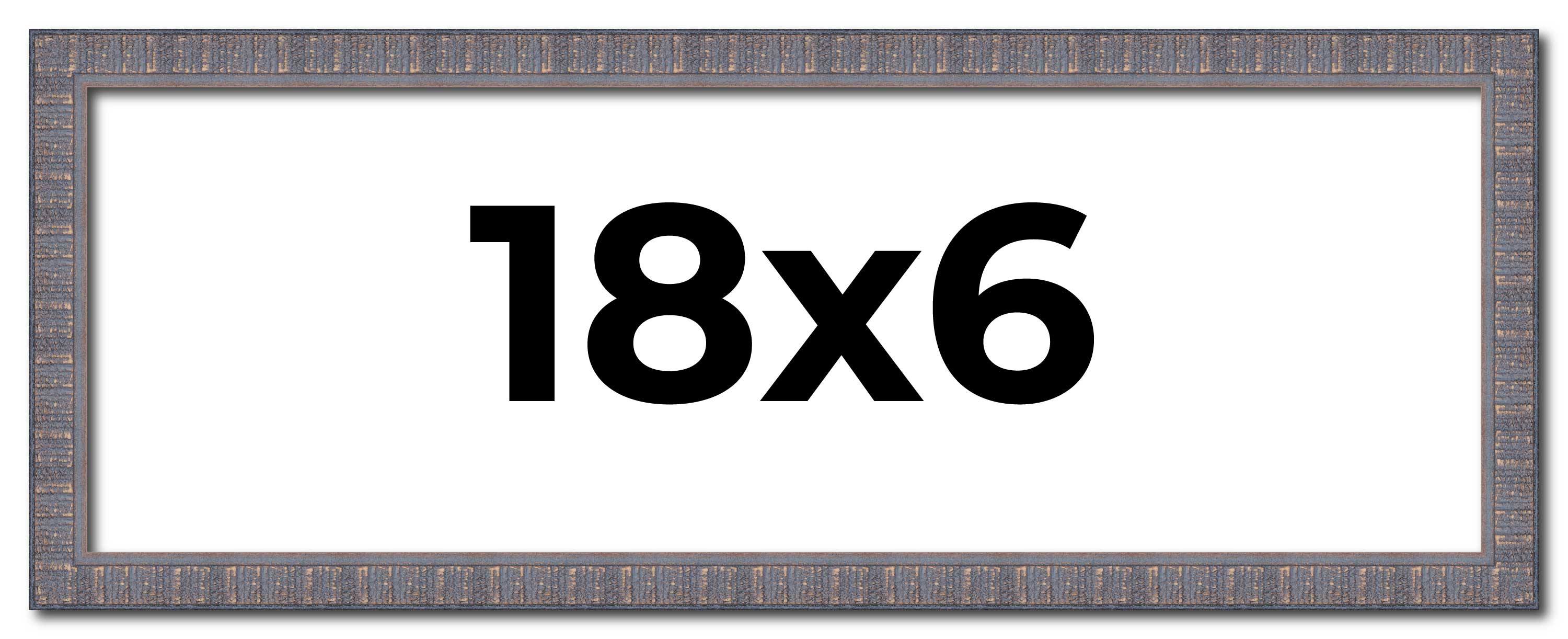 18x6 Frame Blue Kingsley Pewter Solid Wood Picture Frame Width 0.75 Inches |Inte main product image