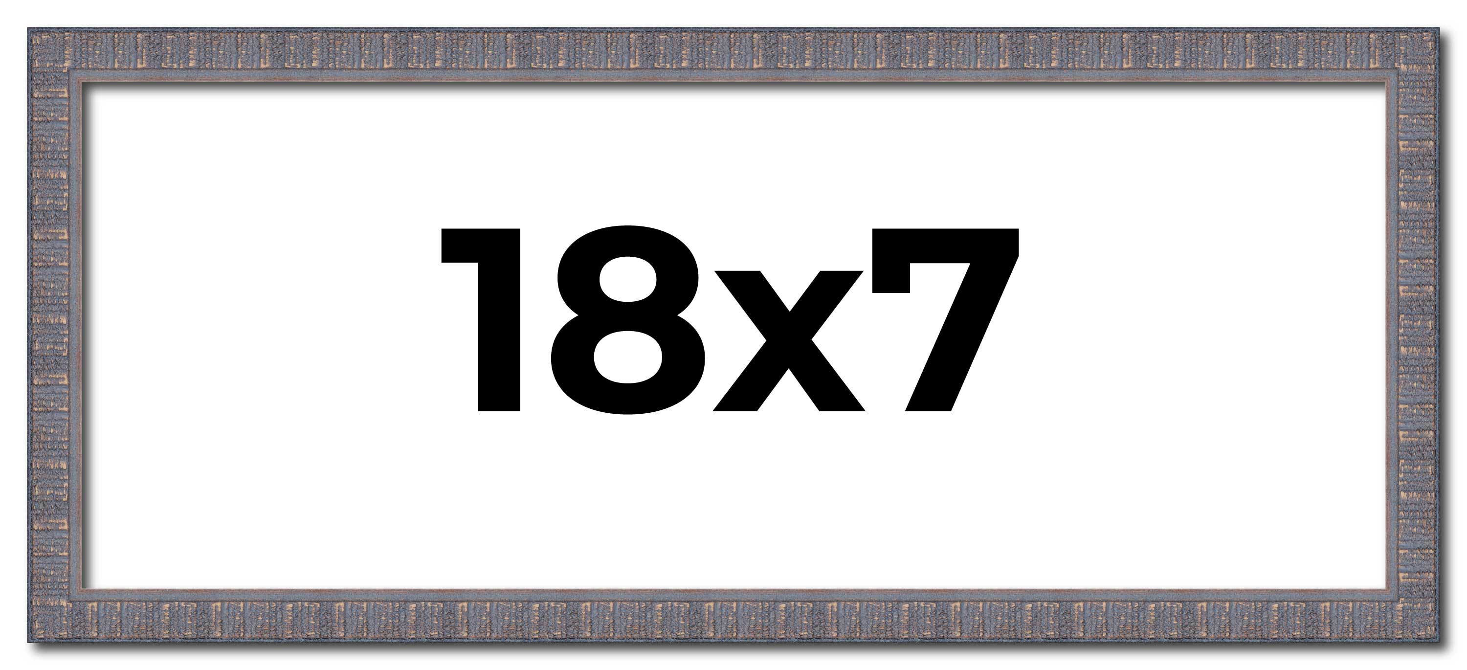 18x7 Frame Blue Kingsley Pewter Solid Wood Picture Frame Width 0.75 Inches |Inte main product image