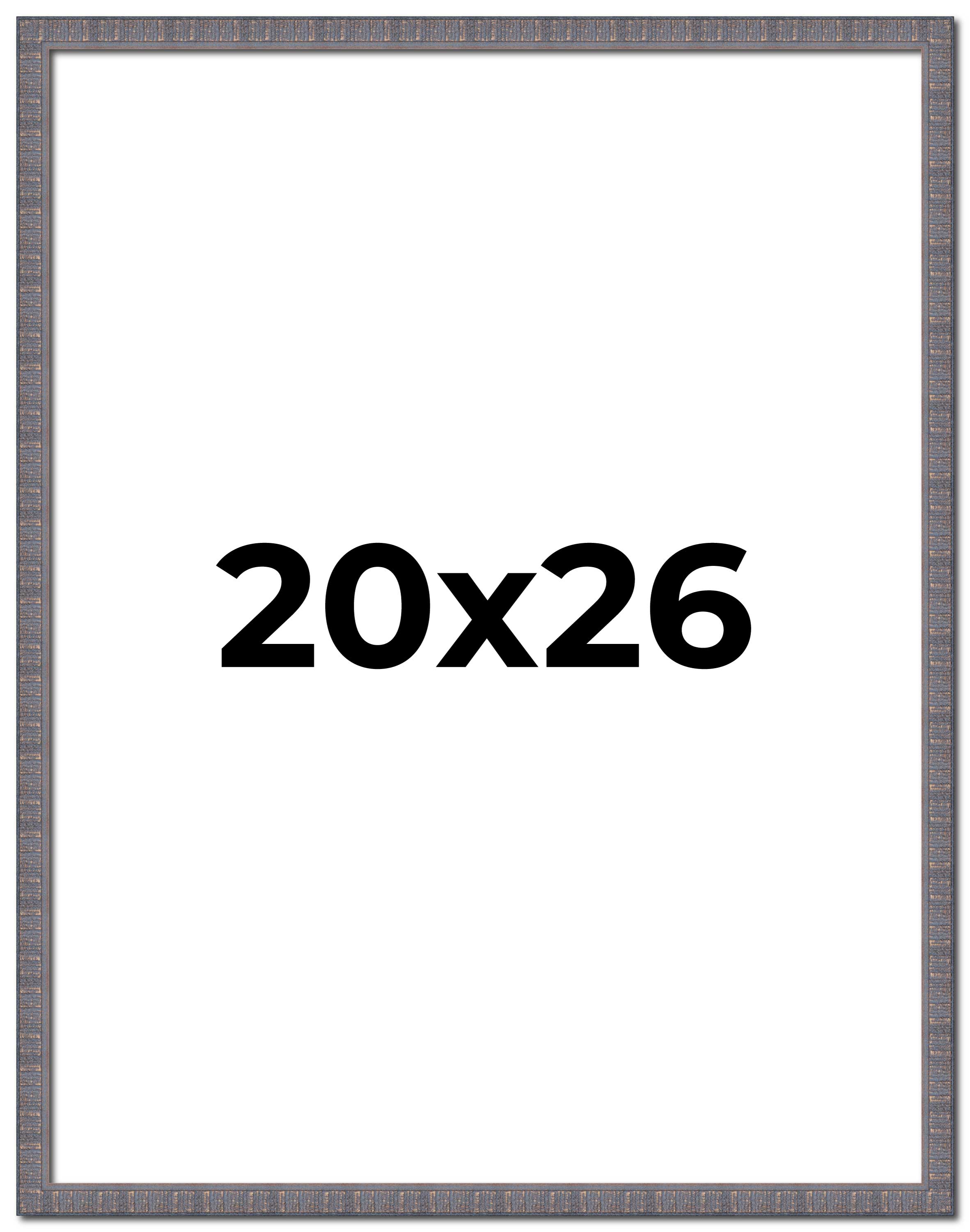 20x26 Frame Blue Kingsley Pewter Solid Wood Picture Frame Width 0.75 Inches |Int main product image