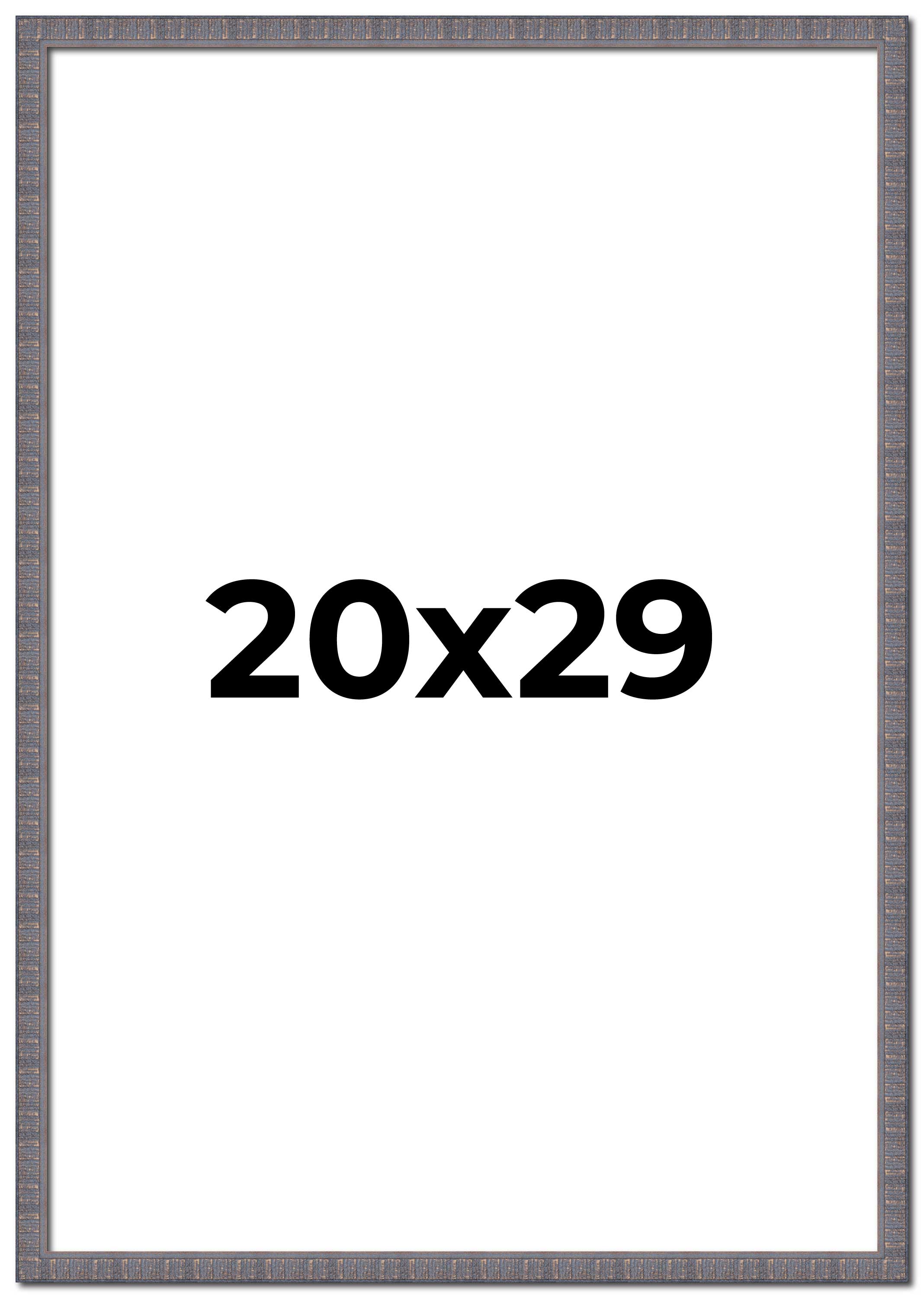 20x29 Frame Blue Kingsley Pewter Solid Wood Picture Frame Width 0.75 Inches |Int main product image