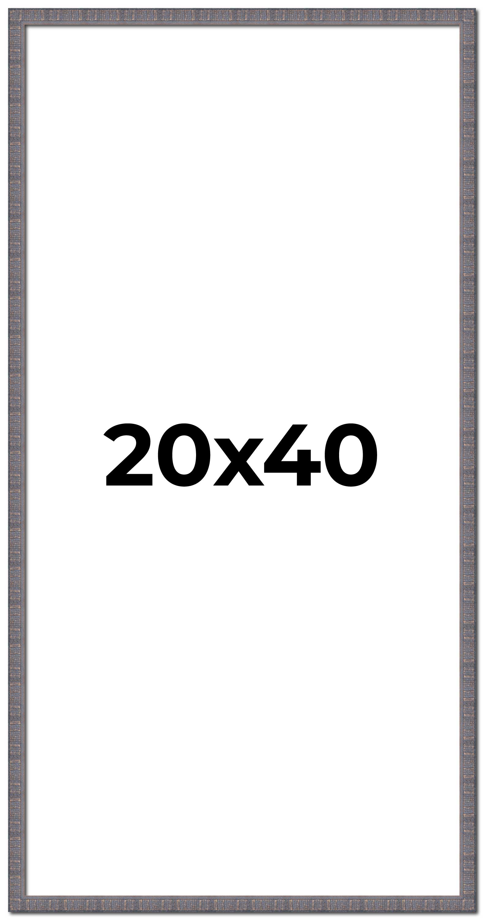 20x40 Frame Blue Kingsley Pewter Solid Wood Picture Frame Width 0.75 Inches |Int main product image