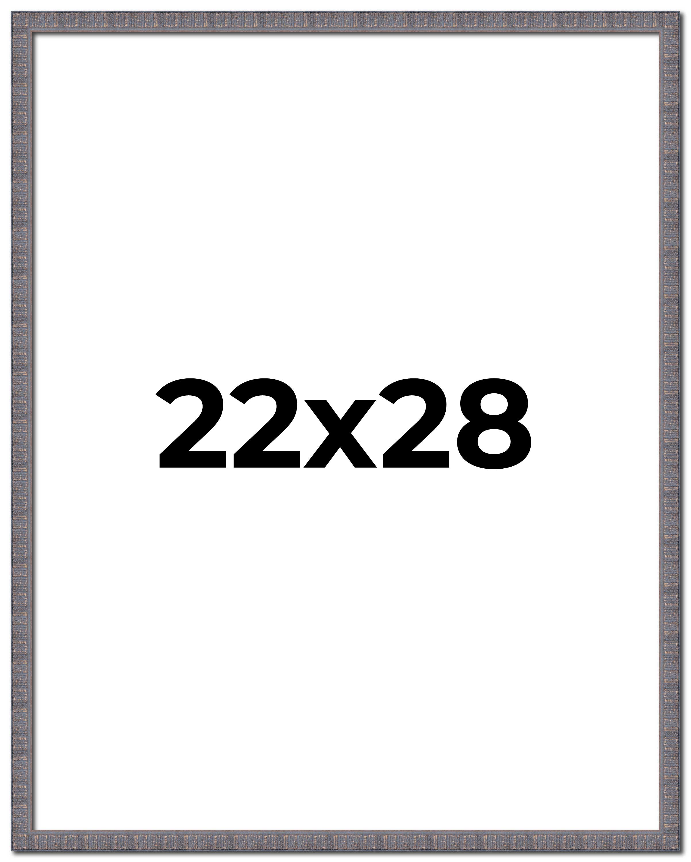 22x28 Frame Blue Kingsley Pewter Solid Wood Picture Frame Width 0.75 Inches |Int main product image