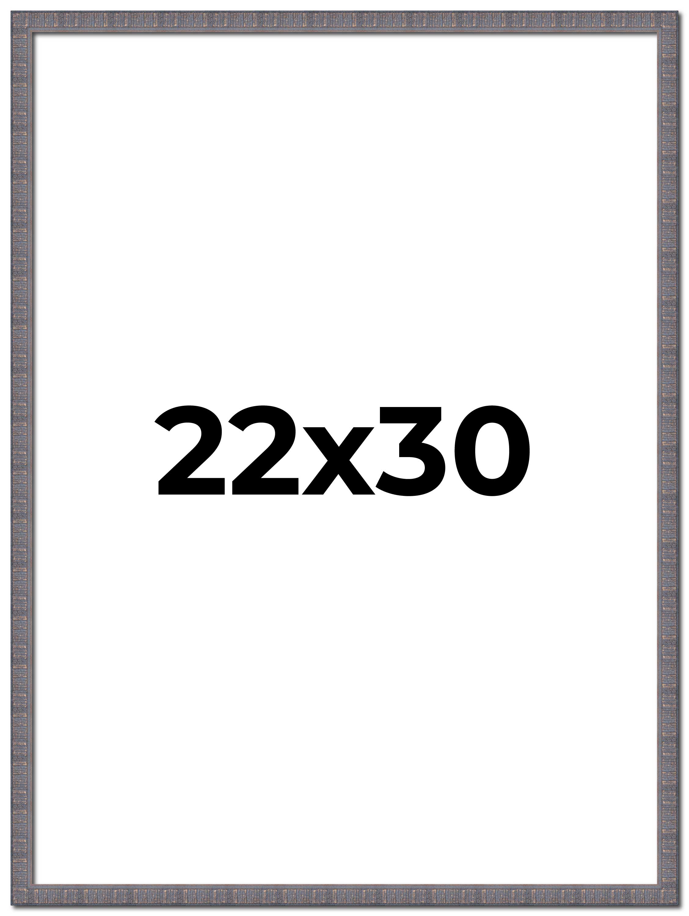 22x30 Frame Blue Kingsley Pewter Solid Wood Picture Frame Width 0.75 Inches |Int main product image