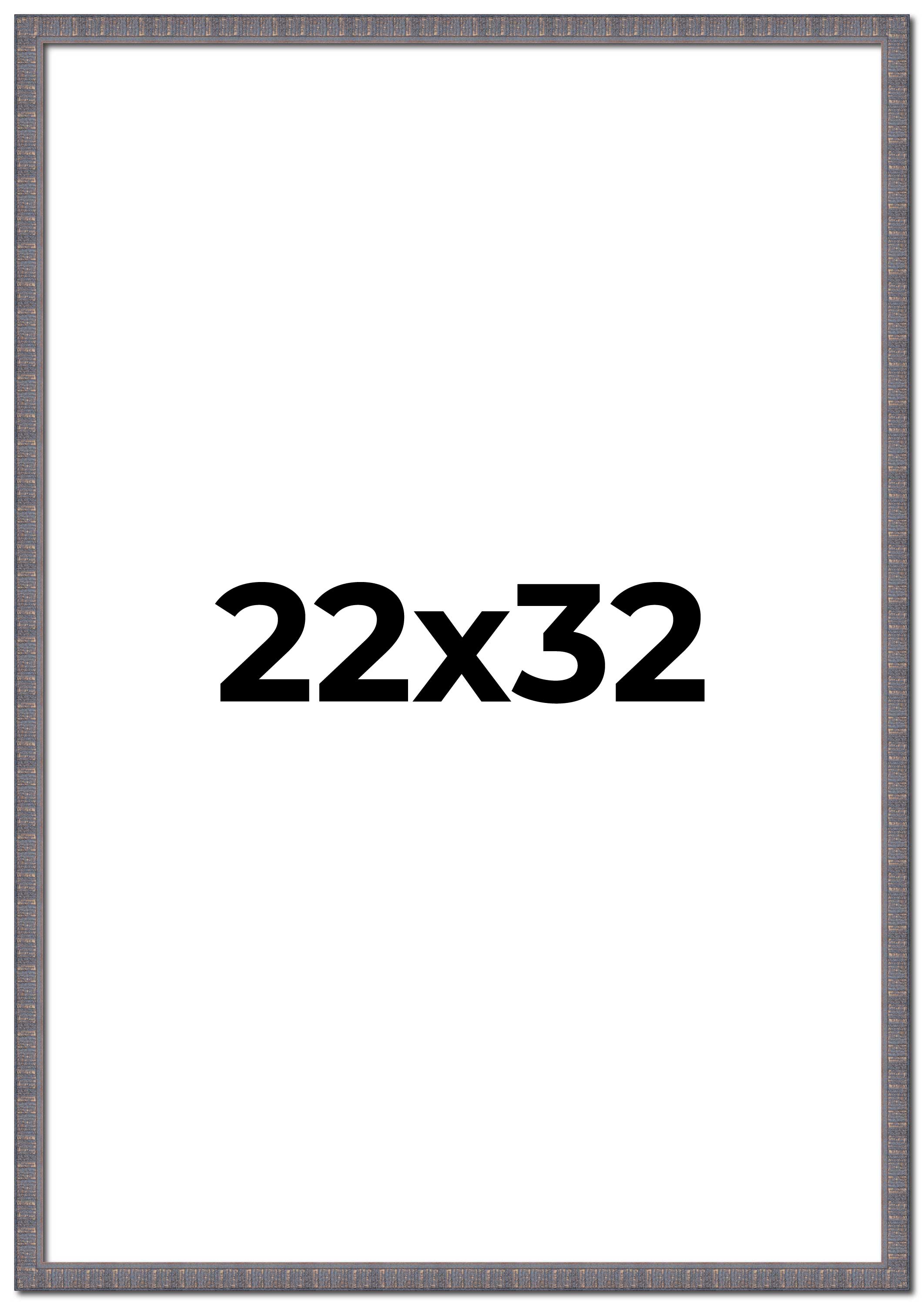 22x32 Frame Blue Kingsley Pewter Solid Wood Picture Frame Width 0.75 Inches |Int main product image