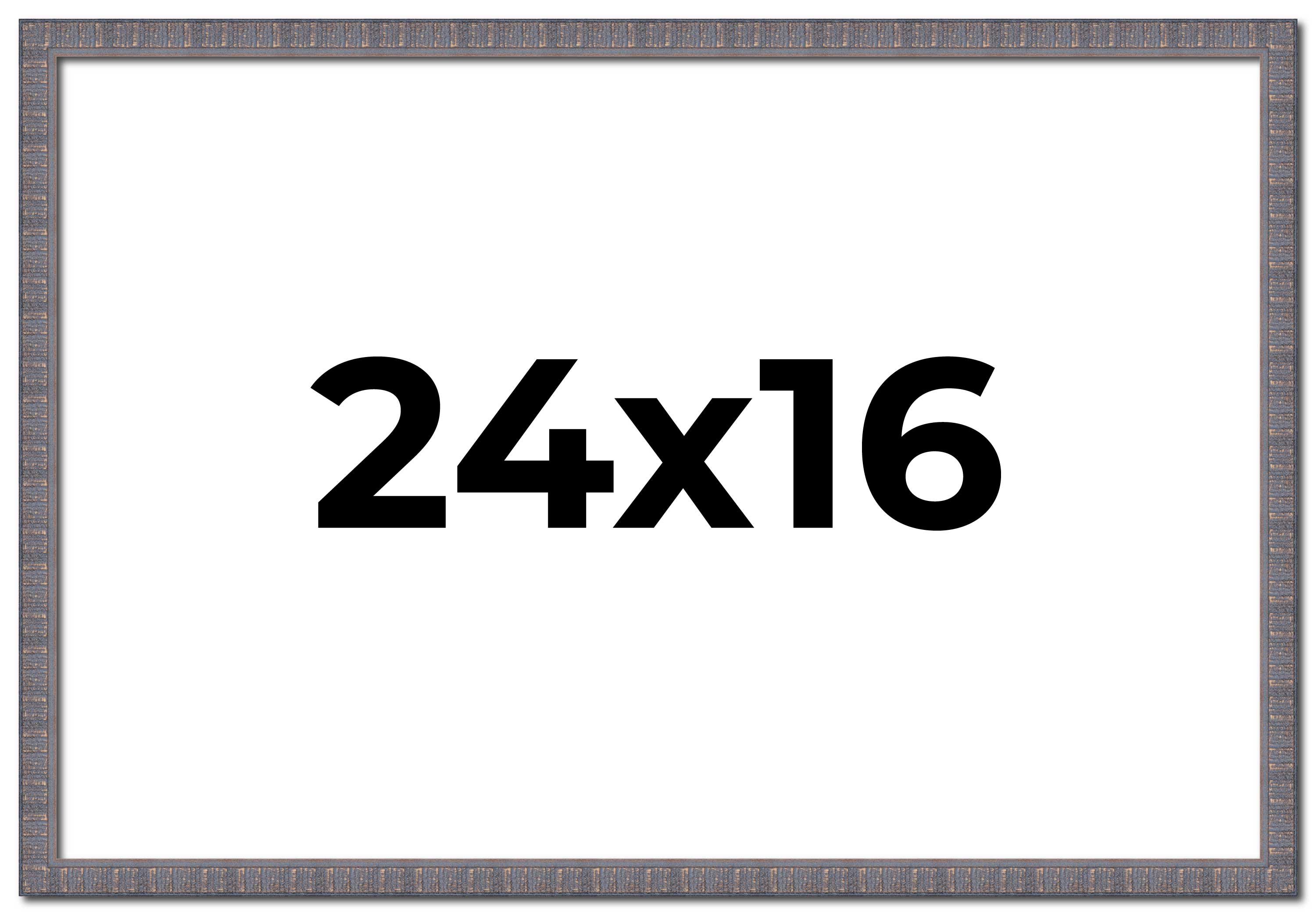24×16 Frame Blue Kingsley Pewter Solid Wood Picture Frame Width 0.75 Inches |Int