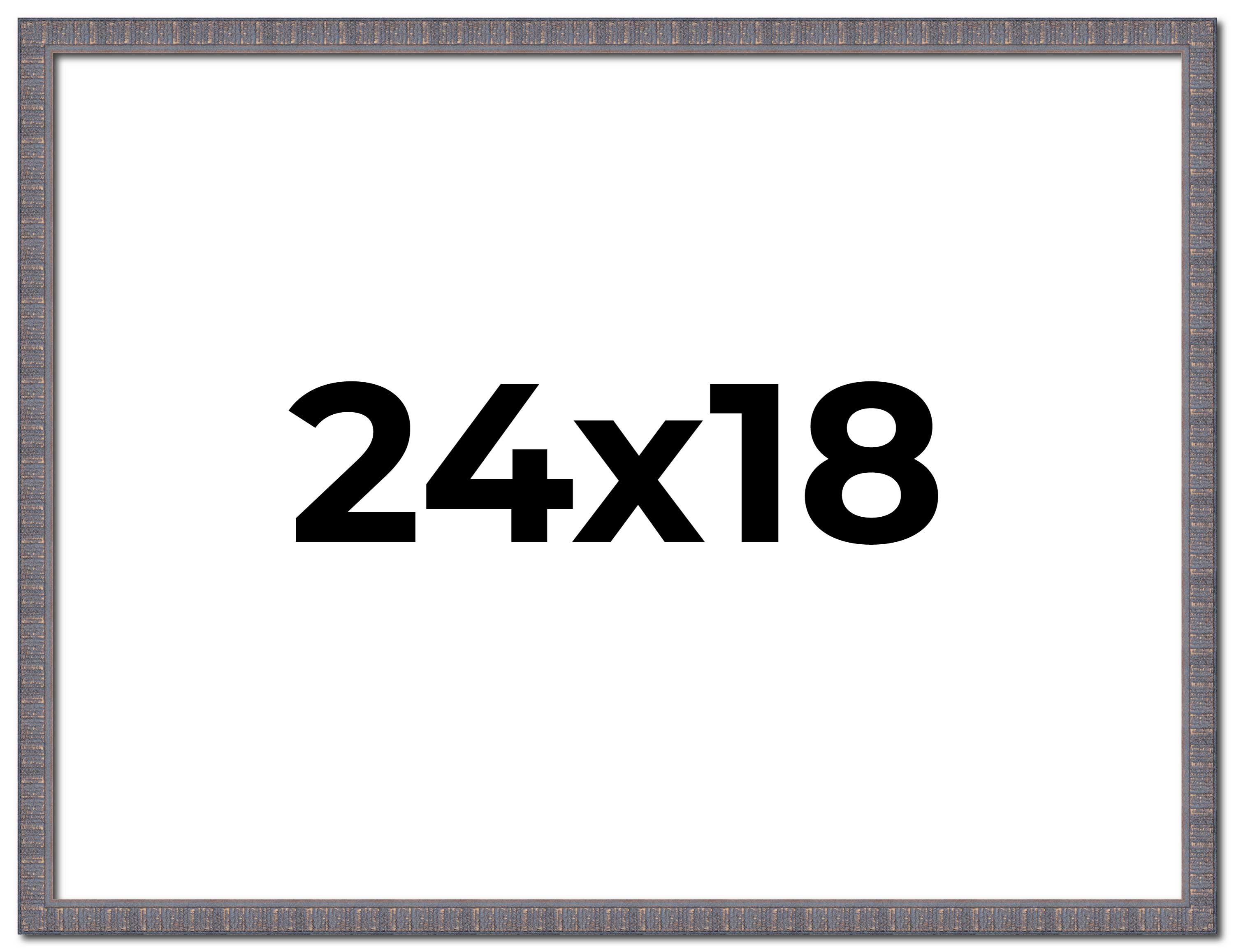 24x18 Frame Blue Kingsley Pewter Solid Wood Picture Frame Width 0.75 Inches |Int