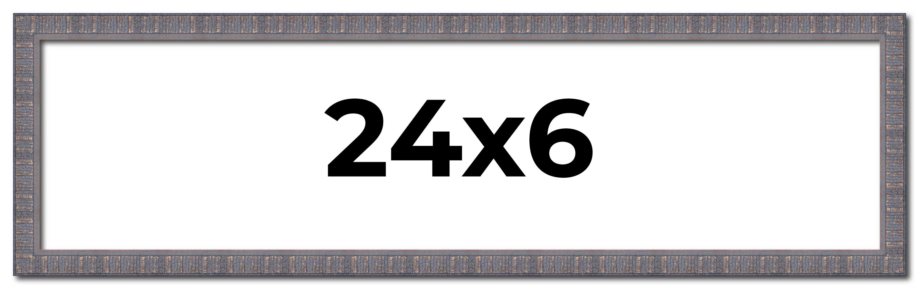 24×6 Frame Pewter Picture Frame Modern Photo Frame UV Acrylic, Acid Free Backer