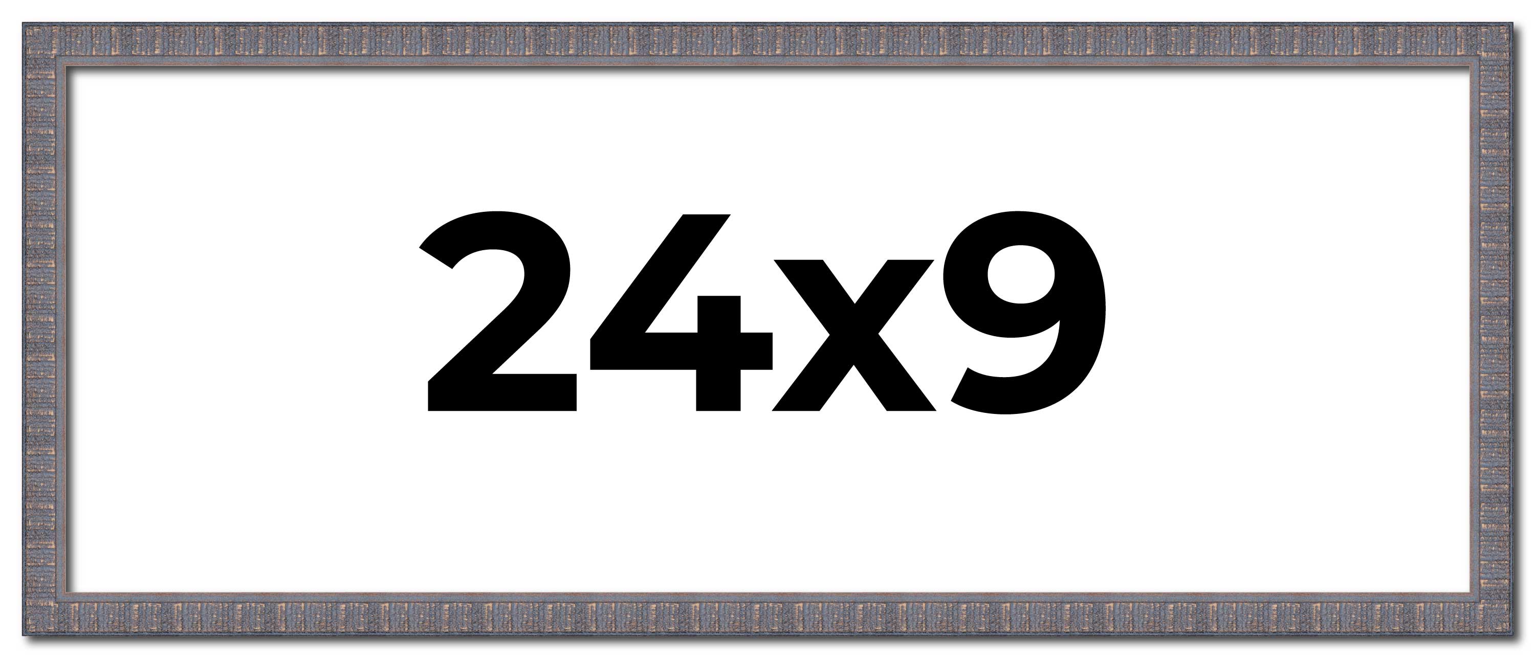 24×9 Frame Blue Kingsley Pewter Solid Wood Picture Frame Width 0.75 Inches |Inte