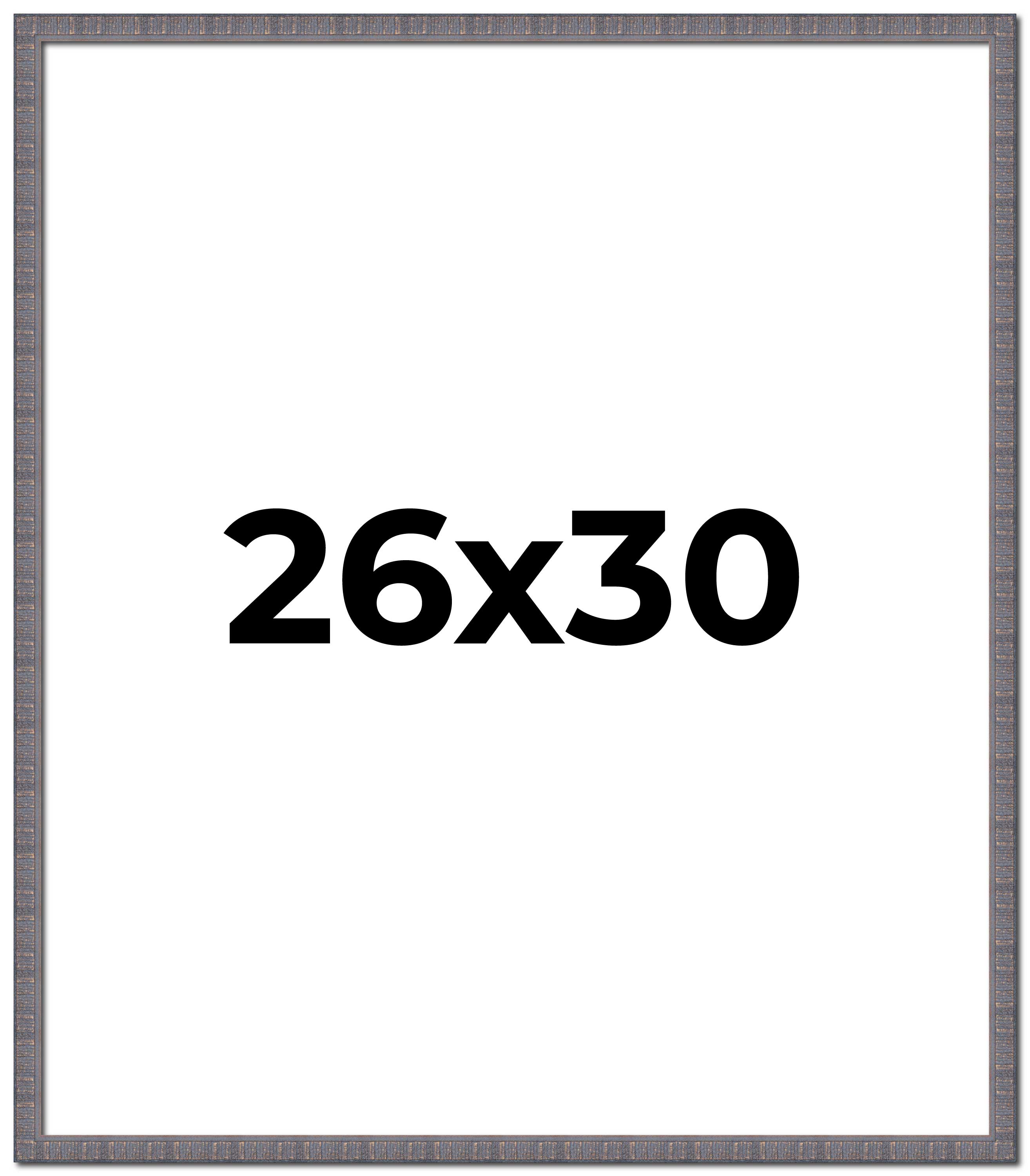 26x30 Frame Blue Kingsley Pewter Solid Wood Picture Frame Width 0.75 Inches |Int main product image