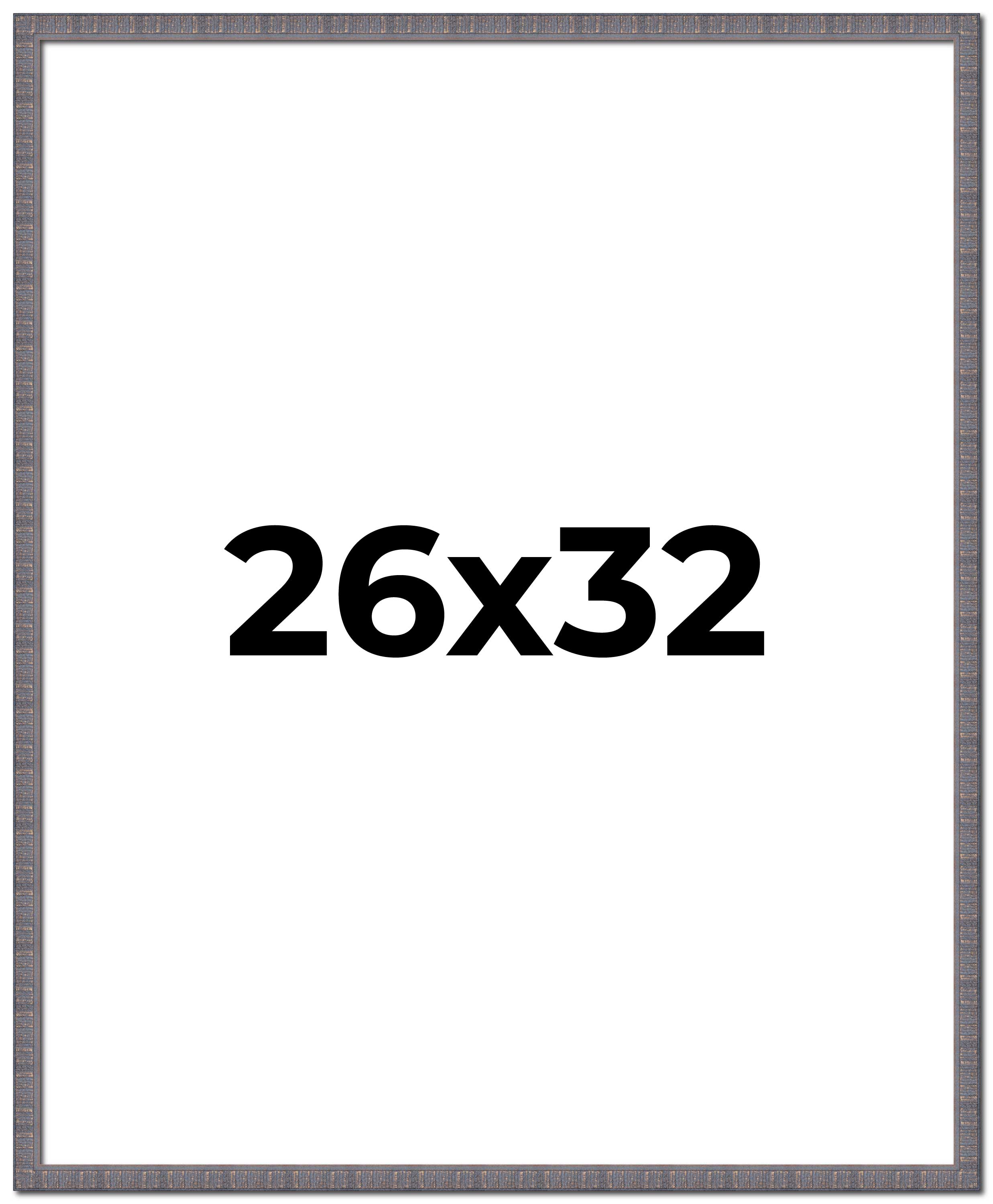 26x32 Frame Blue Kingsley Pewter Solid Wood Picture Frame Width 0.75 Inches |Int main product image