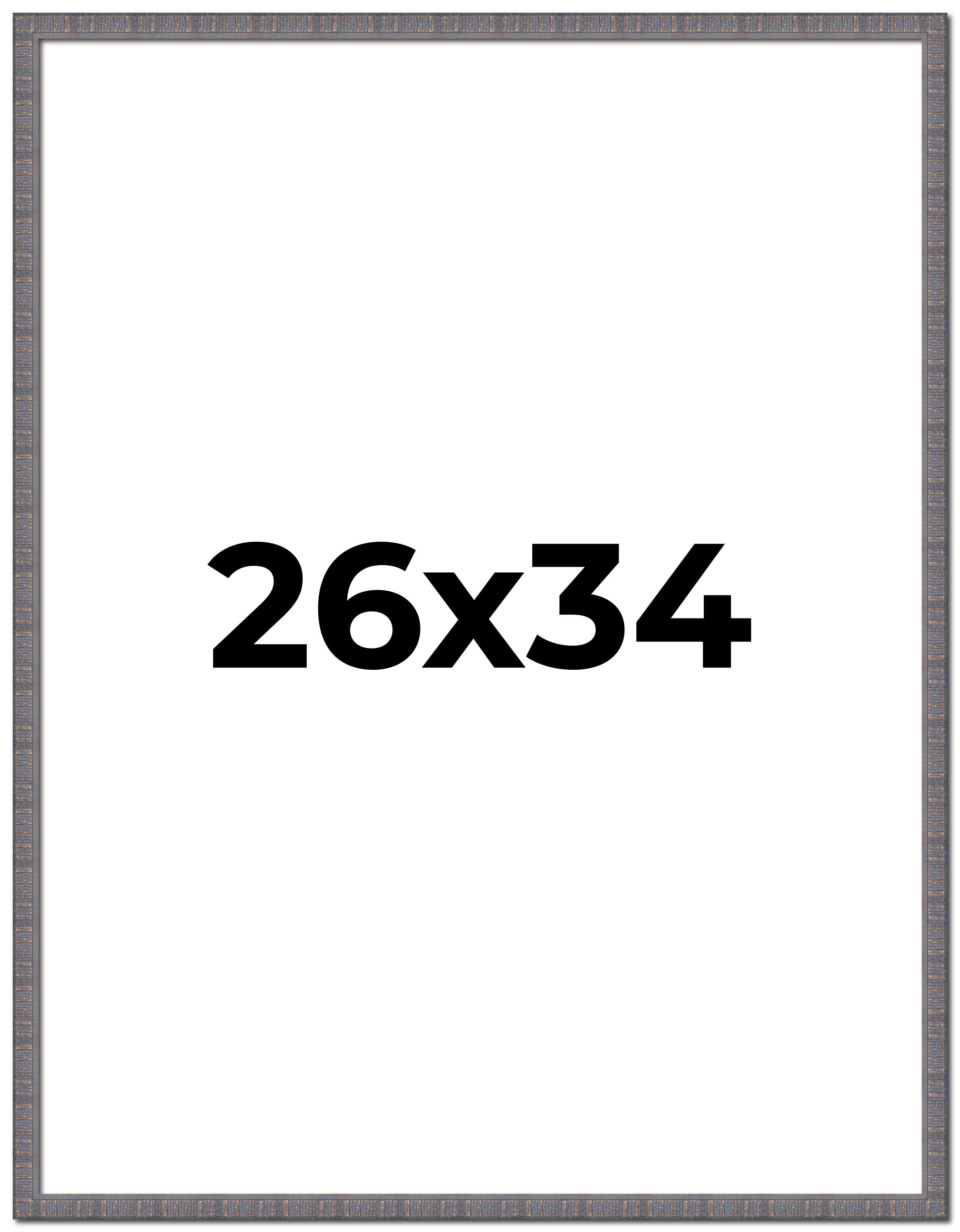 26x34 Frame Blue Kingsley Pewter Solid Wood Picture Frame Width 0.75 Inches |Int main product image