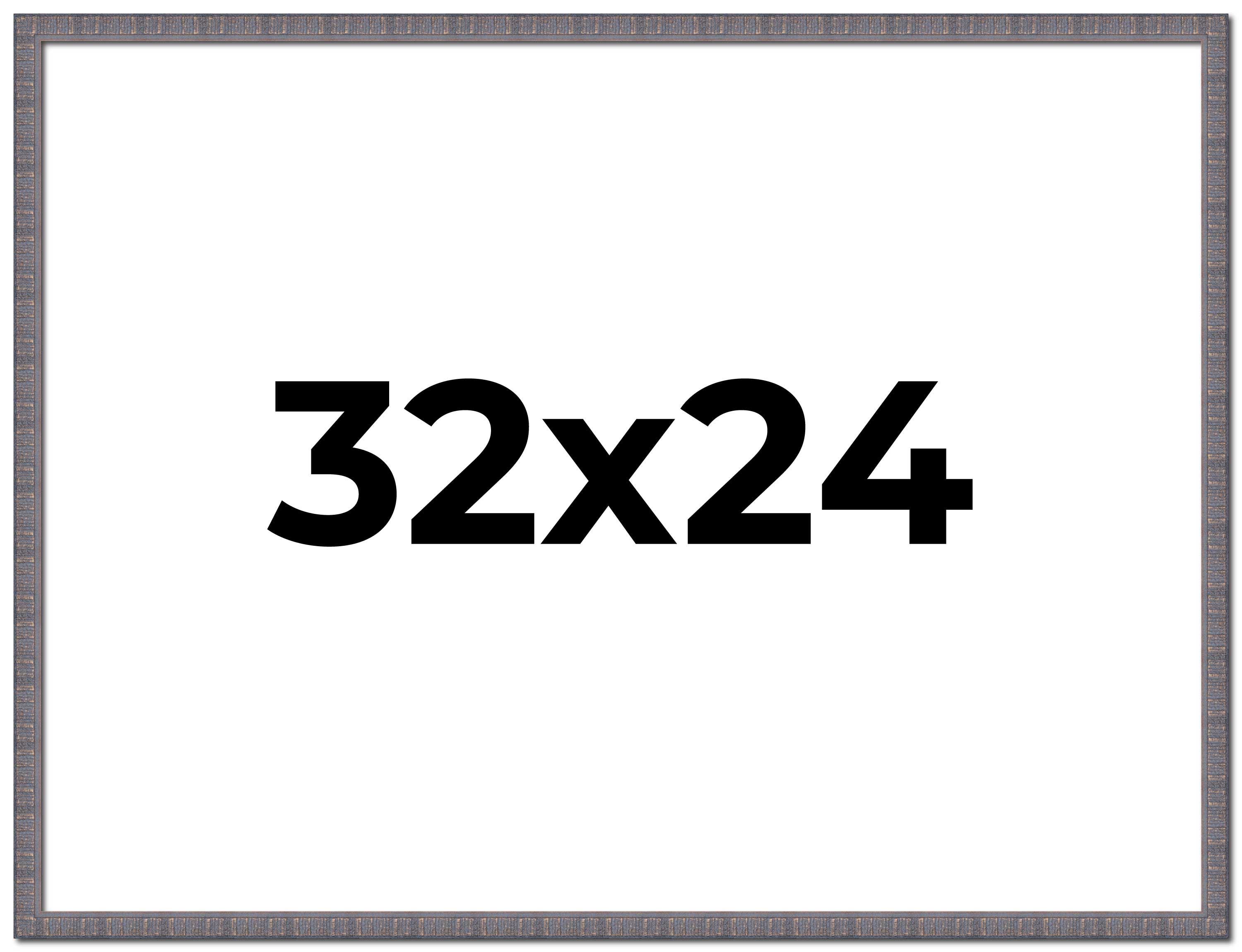 32x24 Frame Blue Kingsley Pewter Solid Wood Picture Frame Width 0.75 Inches |Int main product image