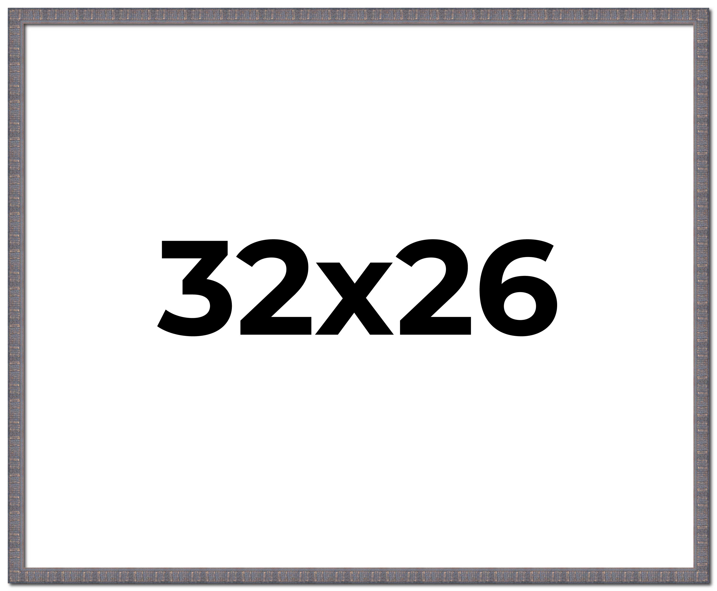 32x26 Frame Blue Kingsley Pewter Solid Wood Picture Frame Width 0.75 Inches |Int main product image