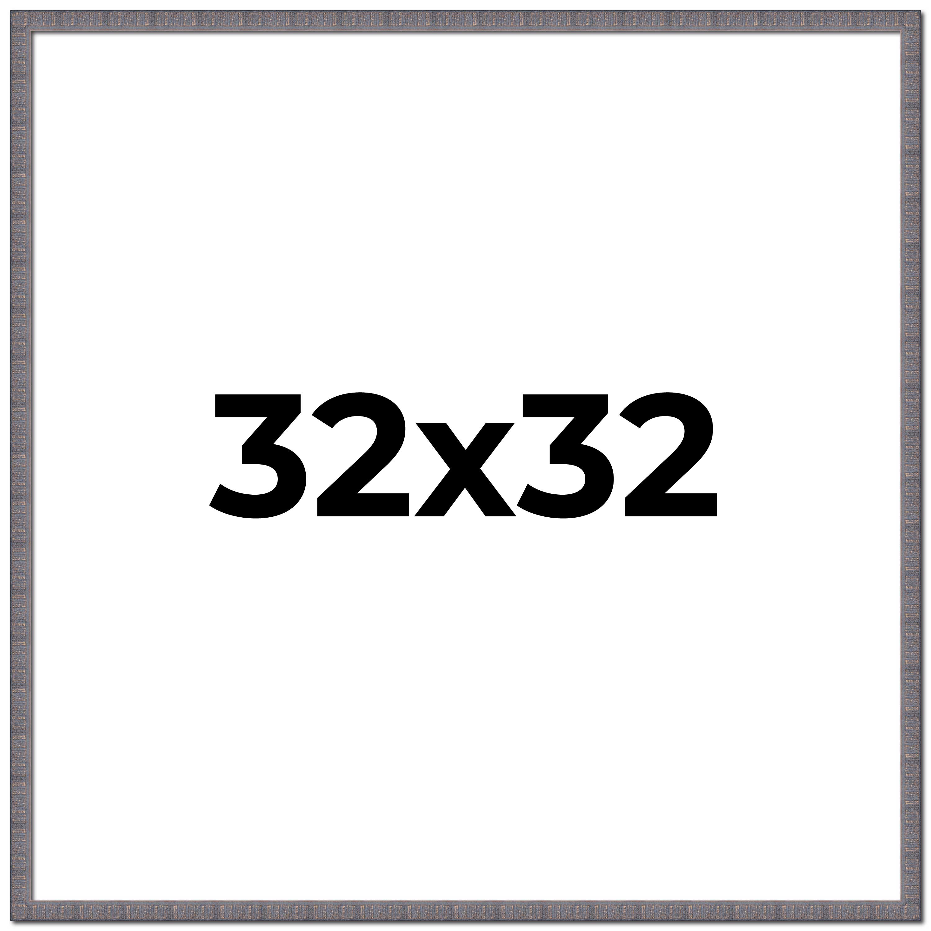32x32 Frame Blue Kingsley Pewter Solid Wood Picture Frame Width 0.75 Inches |Int main product image