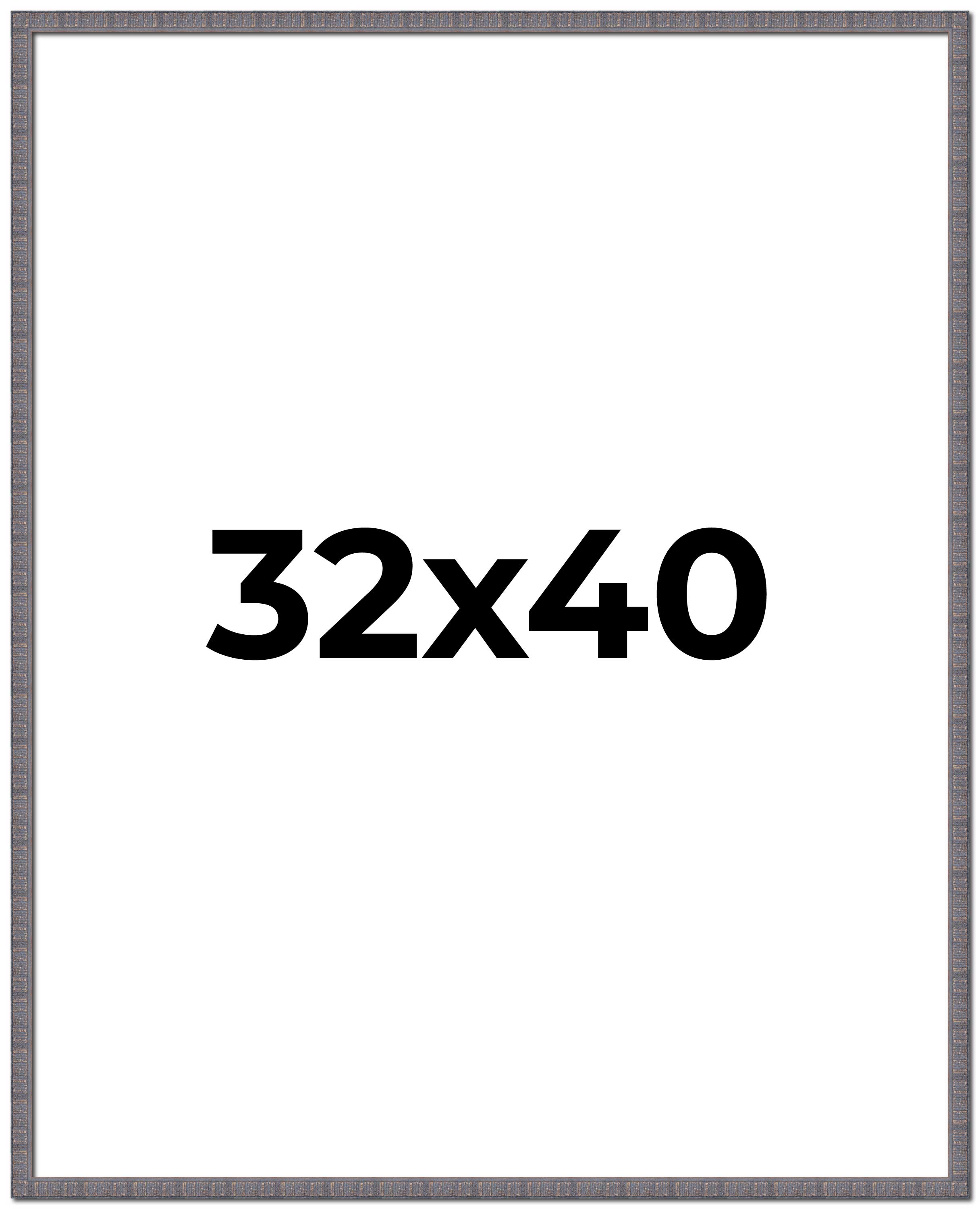 32×40 Frame Pewter Picture Frame Modern Photo Frame UV Acrylic, Acid Free Back