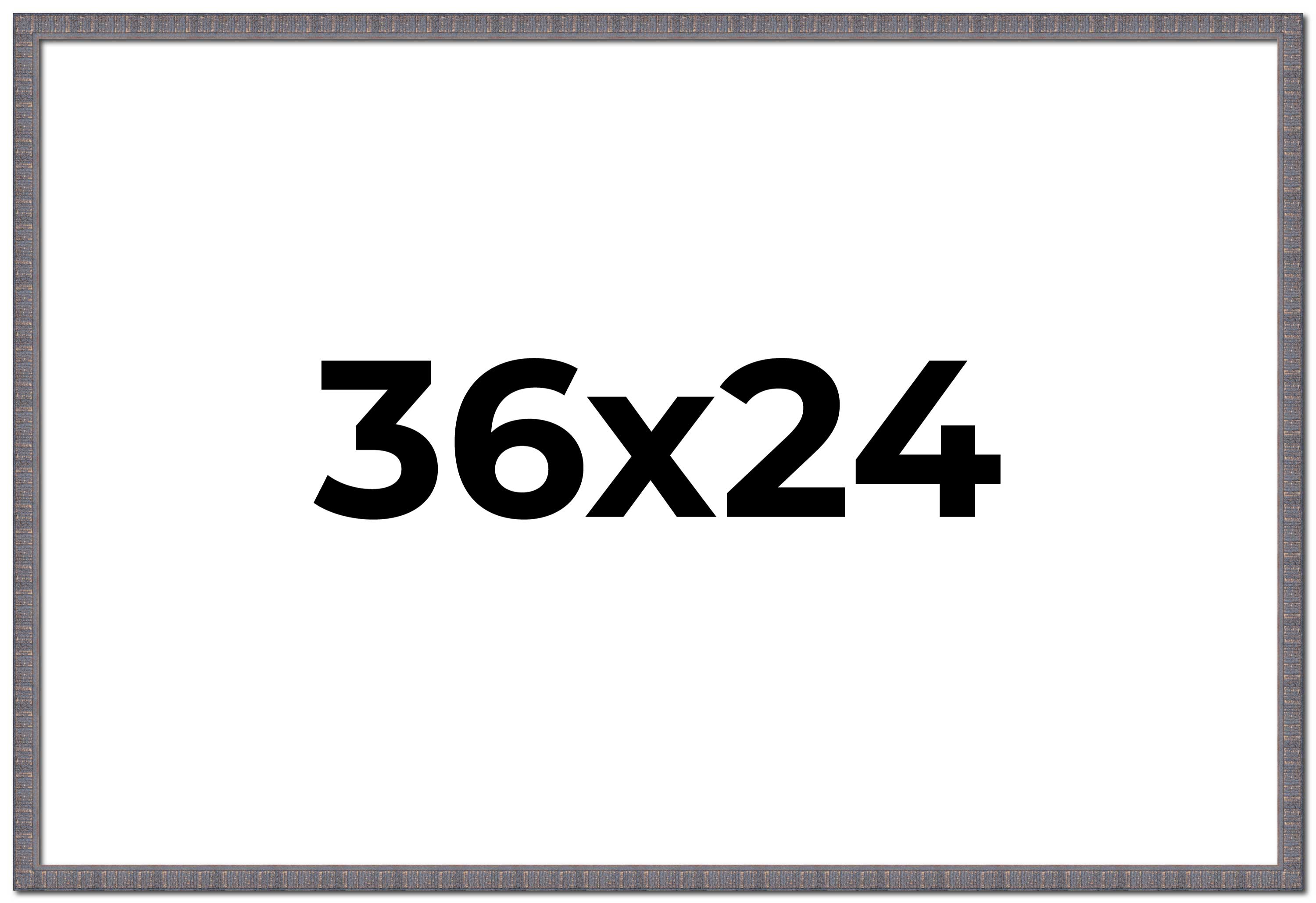 36×24 Frame Blue Kingsley Pewter Solid Wood Picture Frame Width 0.75 Inches |Int
