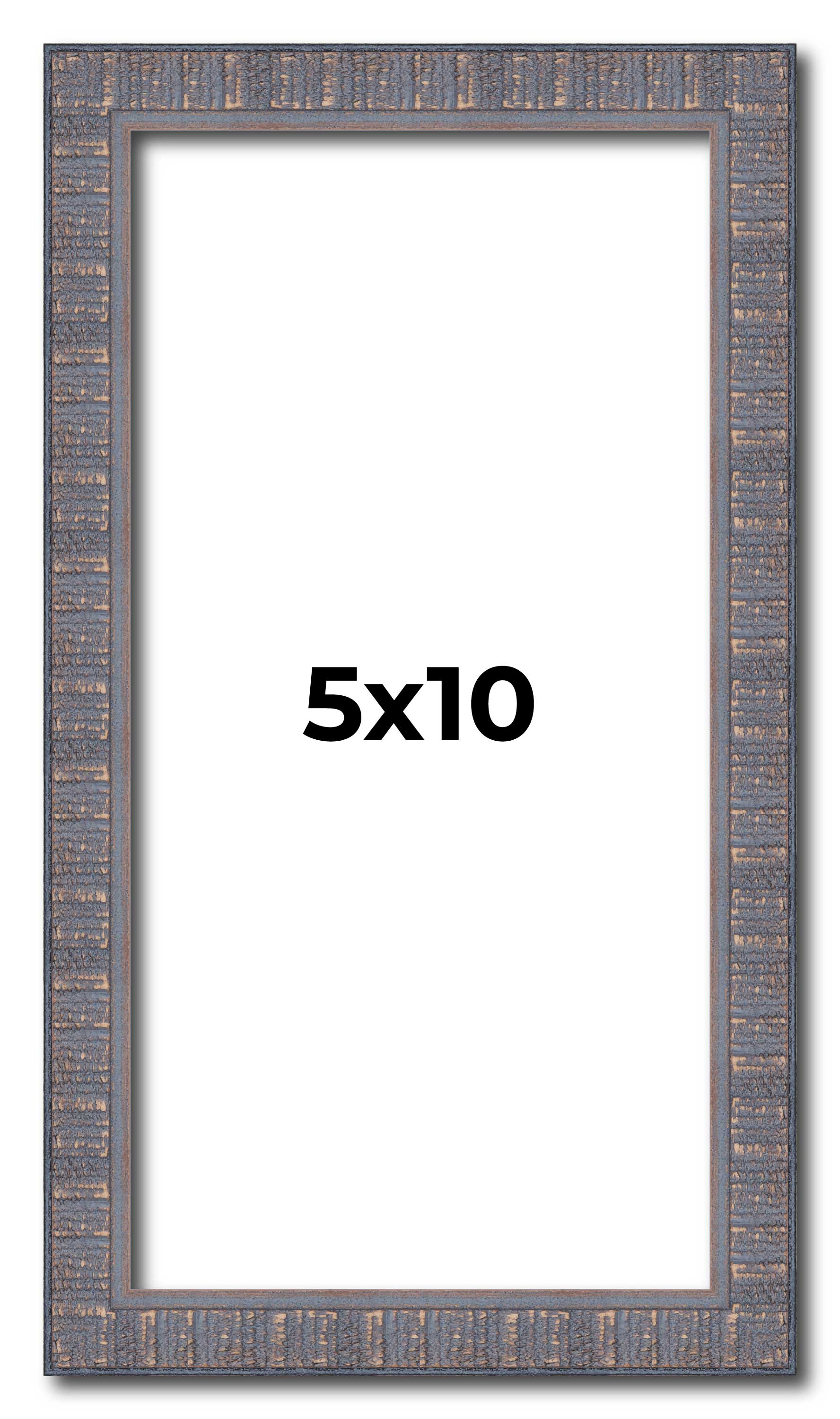 5×10 IN Frame Blue Kingsley Pewter Solid Wood Picture Frame Width 0.75 Inches |I