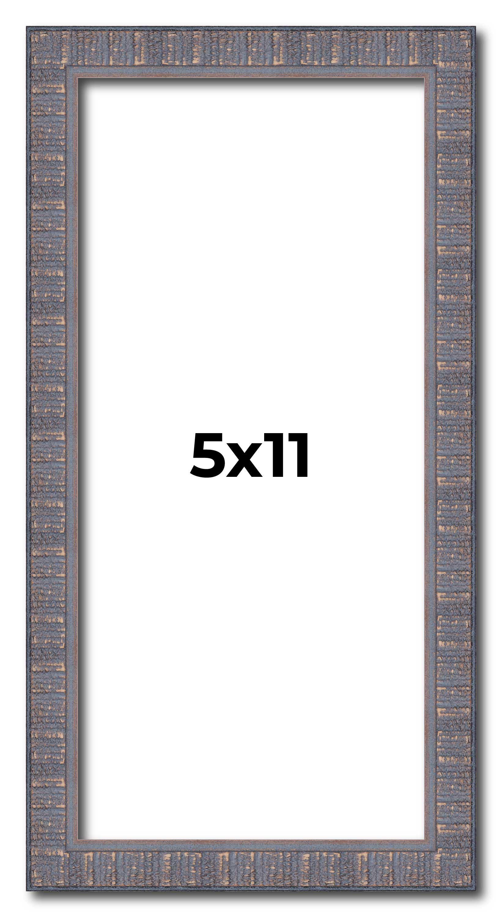 5x11 IN Frame Blue Kingsley Pewter Solid Wood Picture Frame Width 0.75 Inches |I main product image