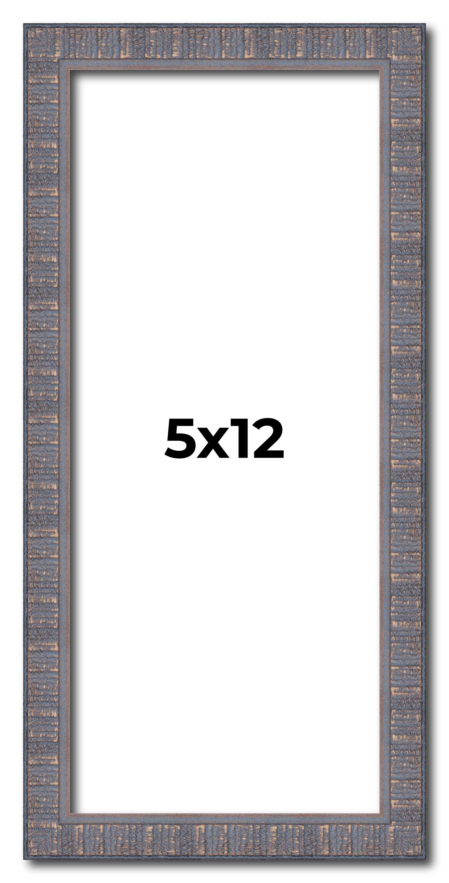 5×12 Frame Pewter Picture Frame Modern Photo Frame UV Acrylic, Acid Free Backer