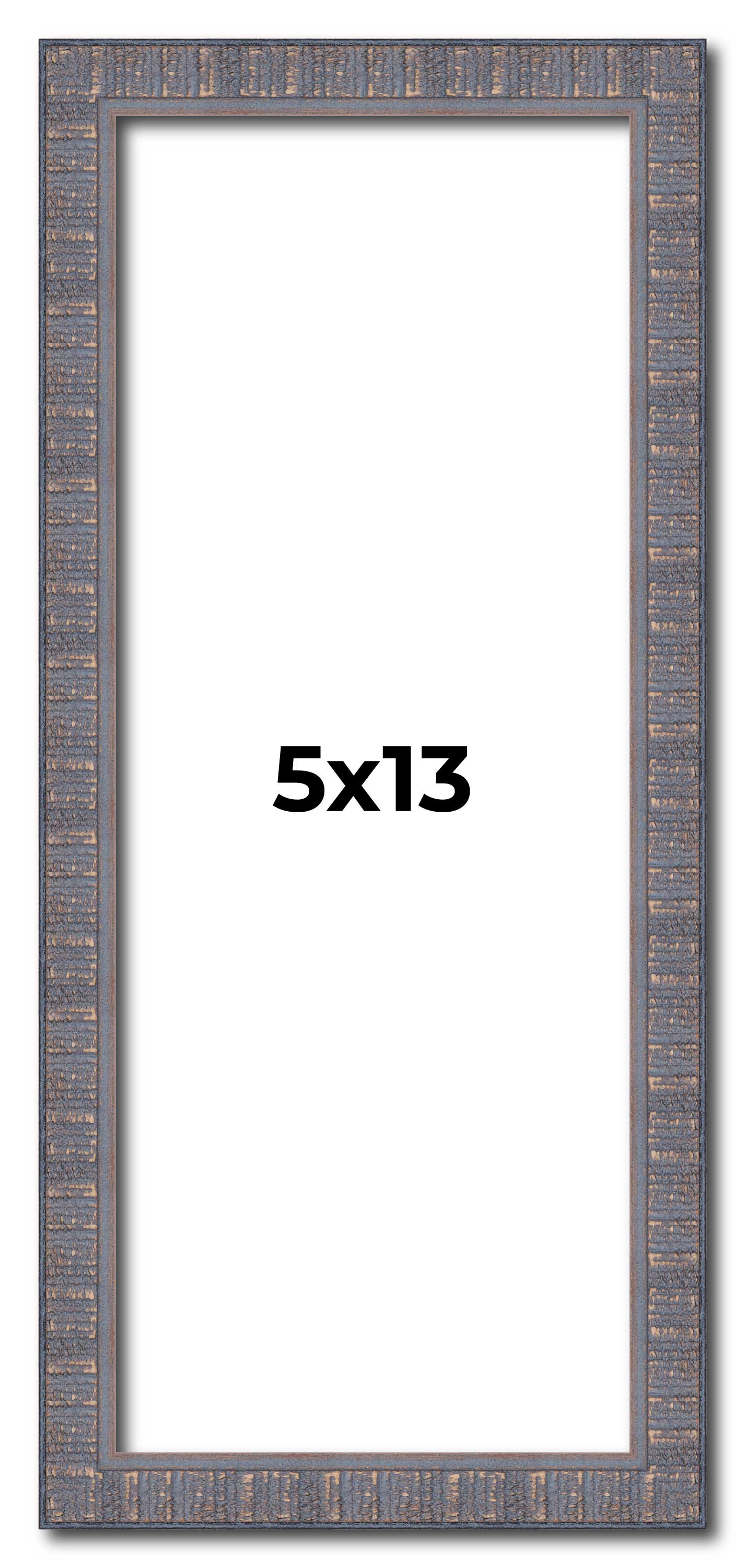 5x13 IN Frame Blue Kingsley Pewter Solid Wood Picture Frame Width 0.75 Inches |I main product image